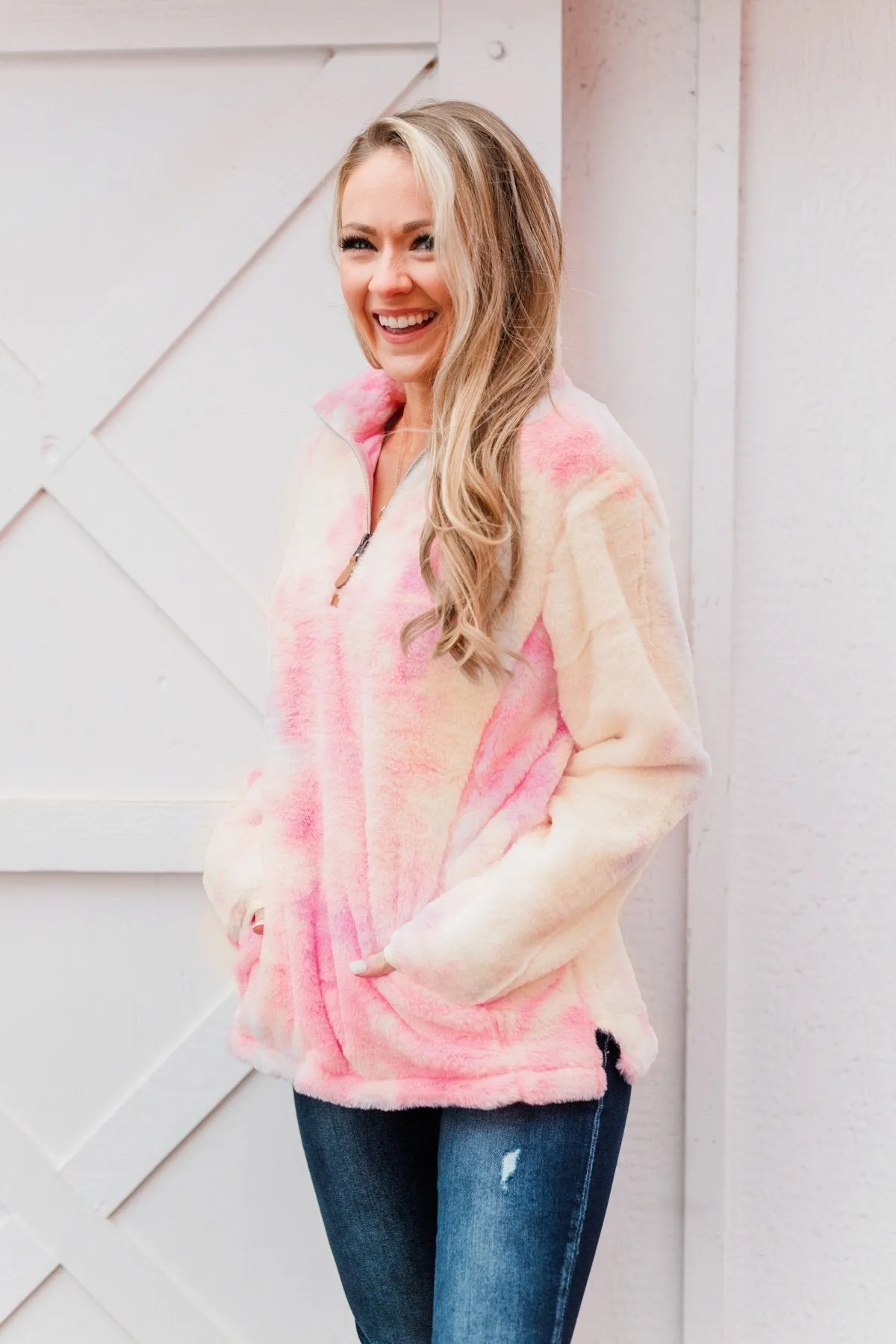 Love Tie Dye Sherpa, Pink & Ivory - Buy Now!