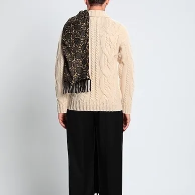 Maison Margiela Cable Knit Paisley Unisex Wool Silk Street Style