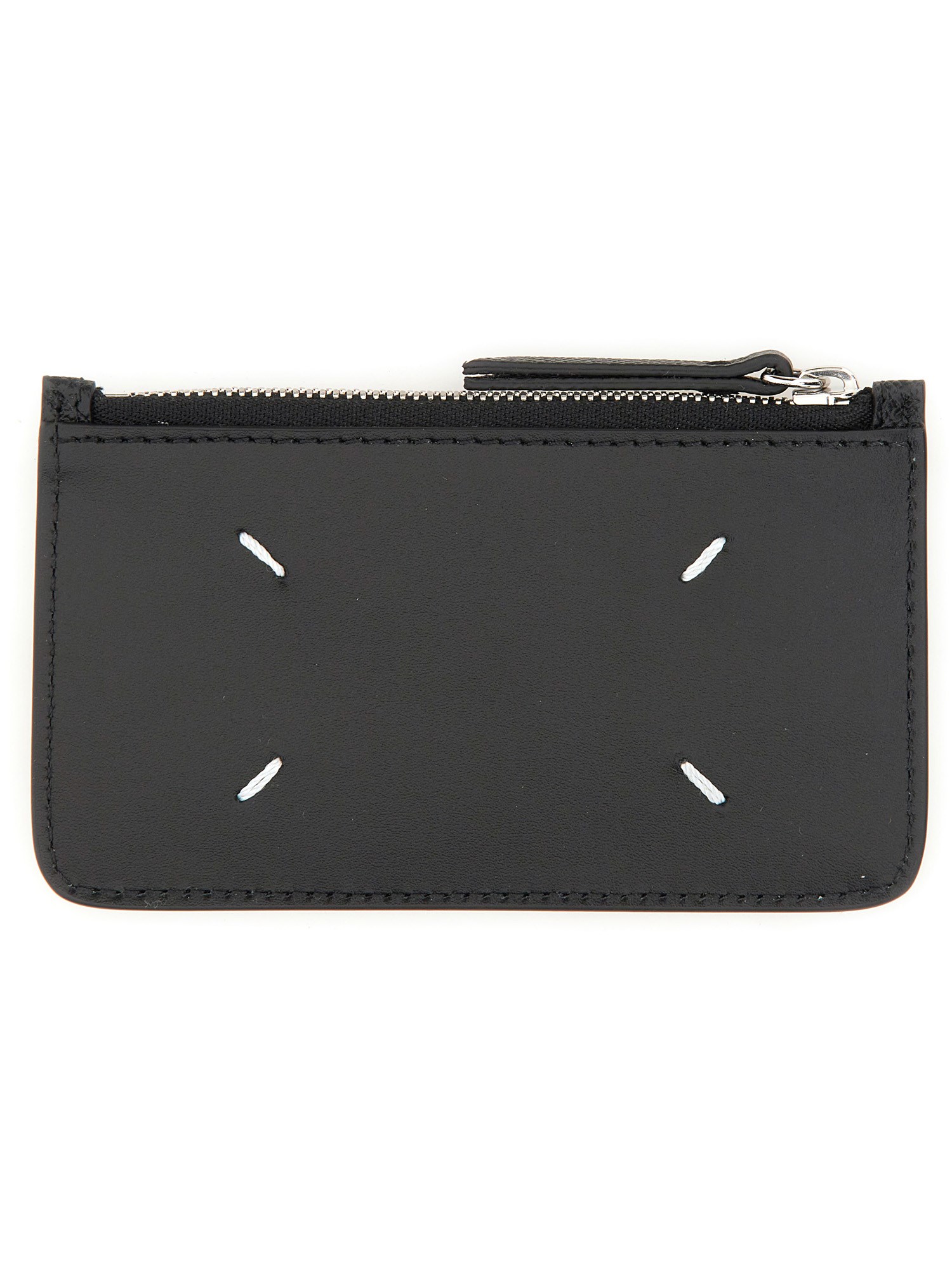 MAISON MARGIELA    LEATHER CARD CASE WITH ZIPPER