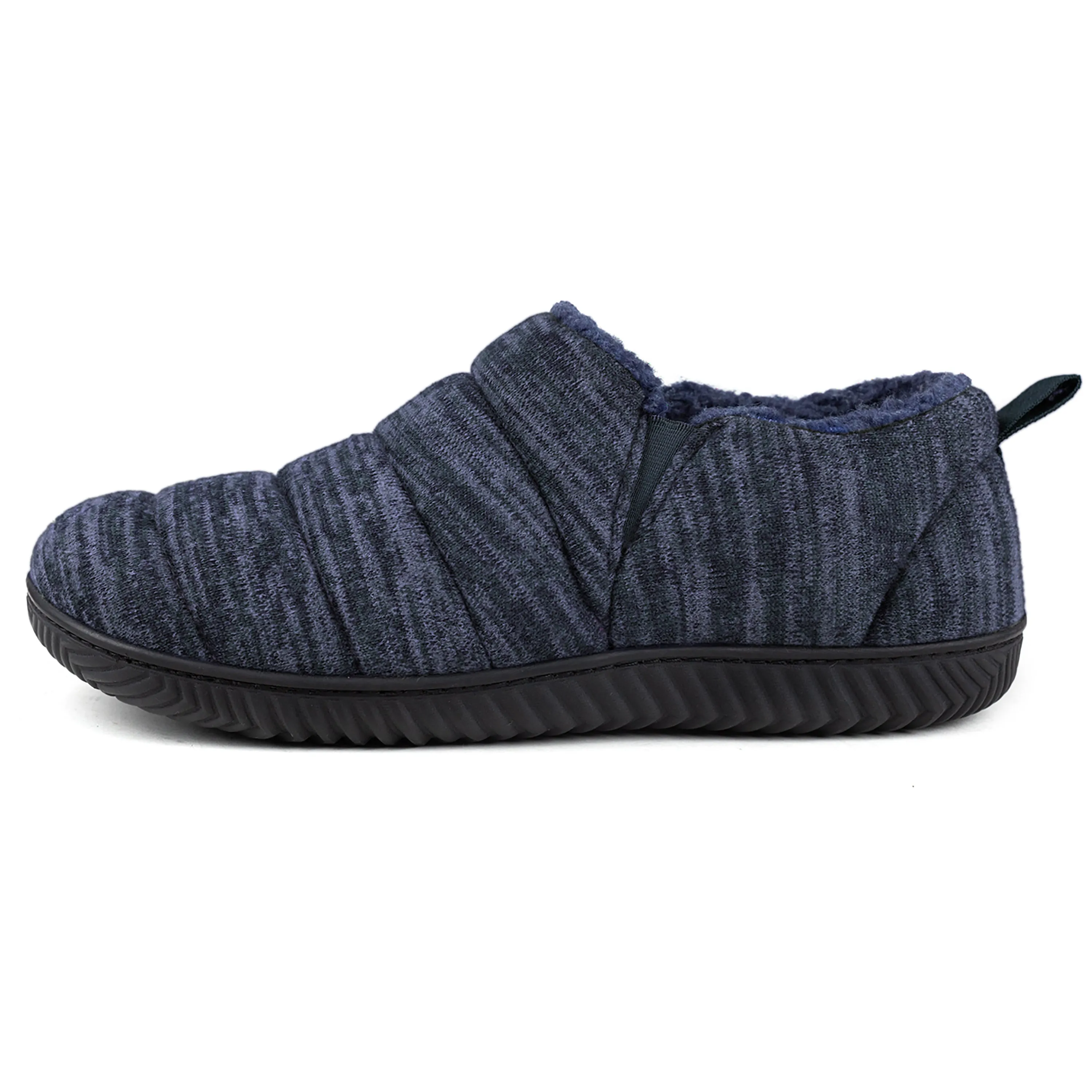 Men's Quilted Faux Fur Lined Bootie Slipper with Damien Design