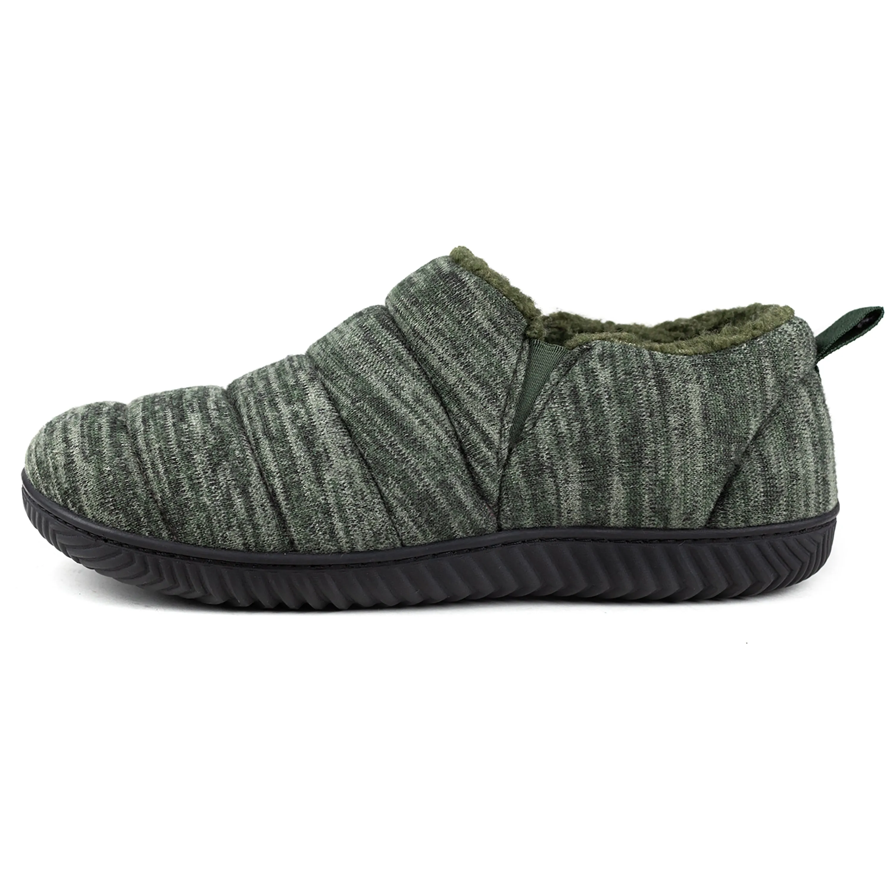 Men's Quilted Faux Fur Lined Bootie Slipper with Damien Design