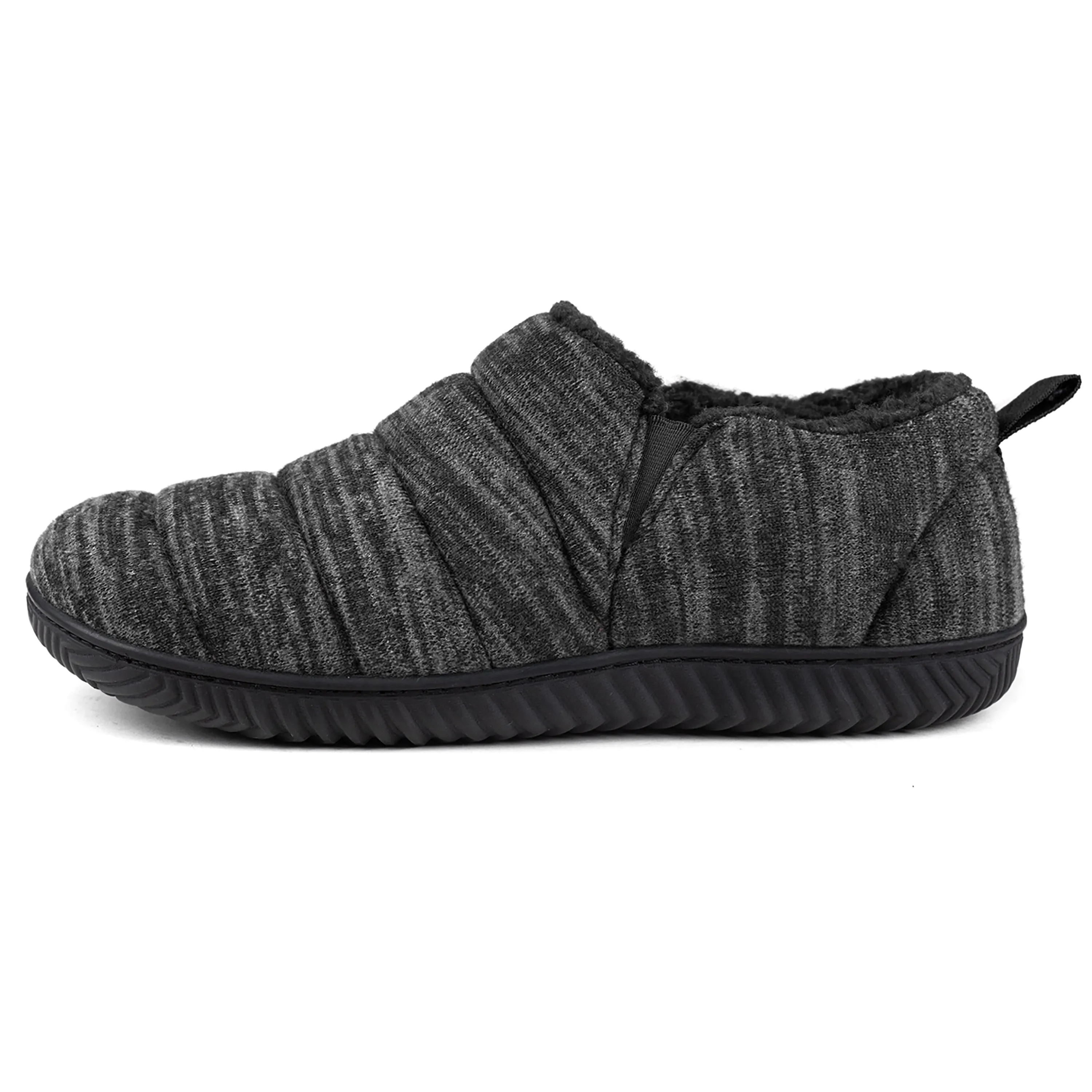 Men's Quilted Faux Fur Lined Bootie Slipper with Damien Design