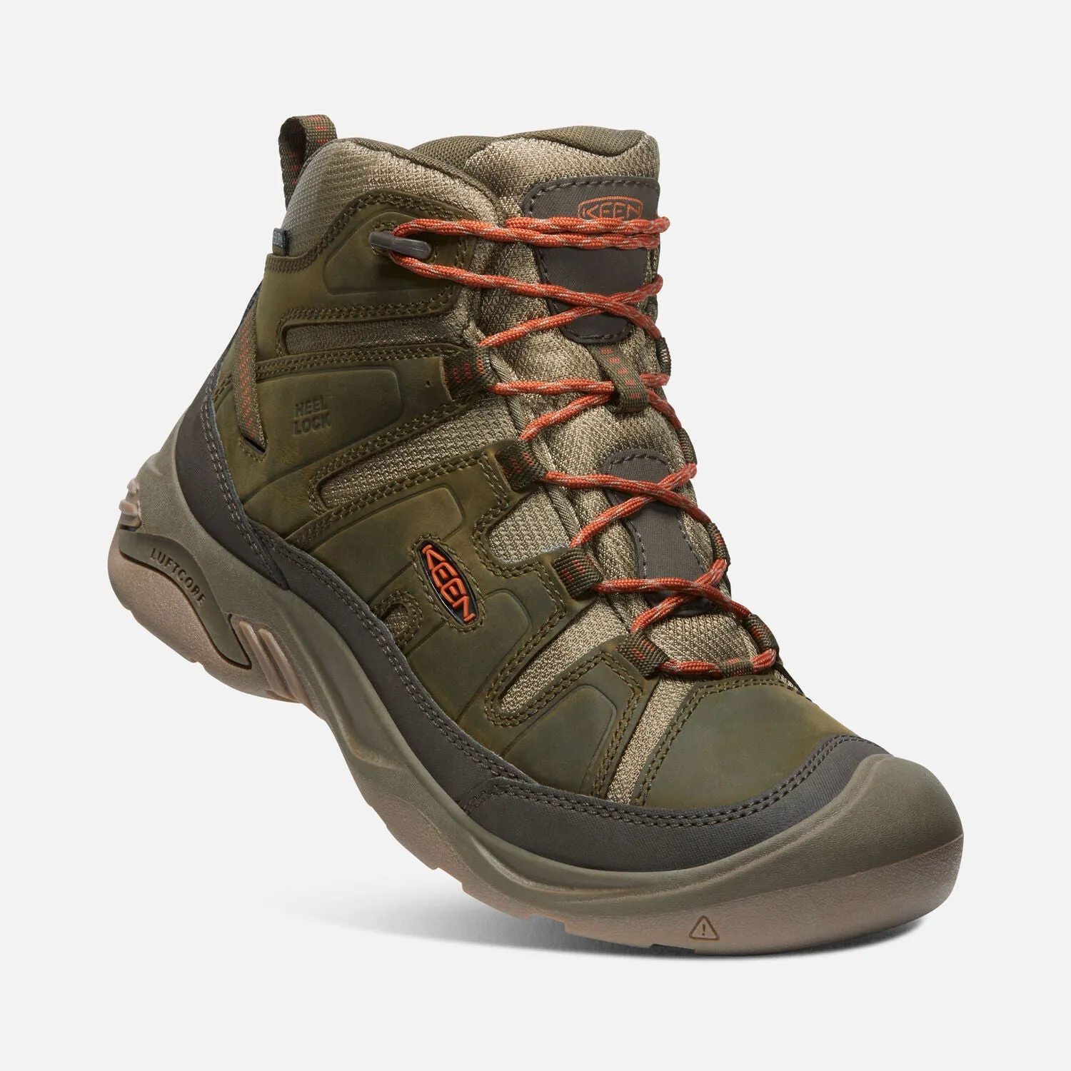 MEN'S Waterproof Hiking Boots - Dark Olive/Potters Clay