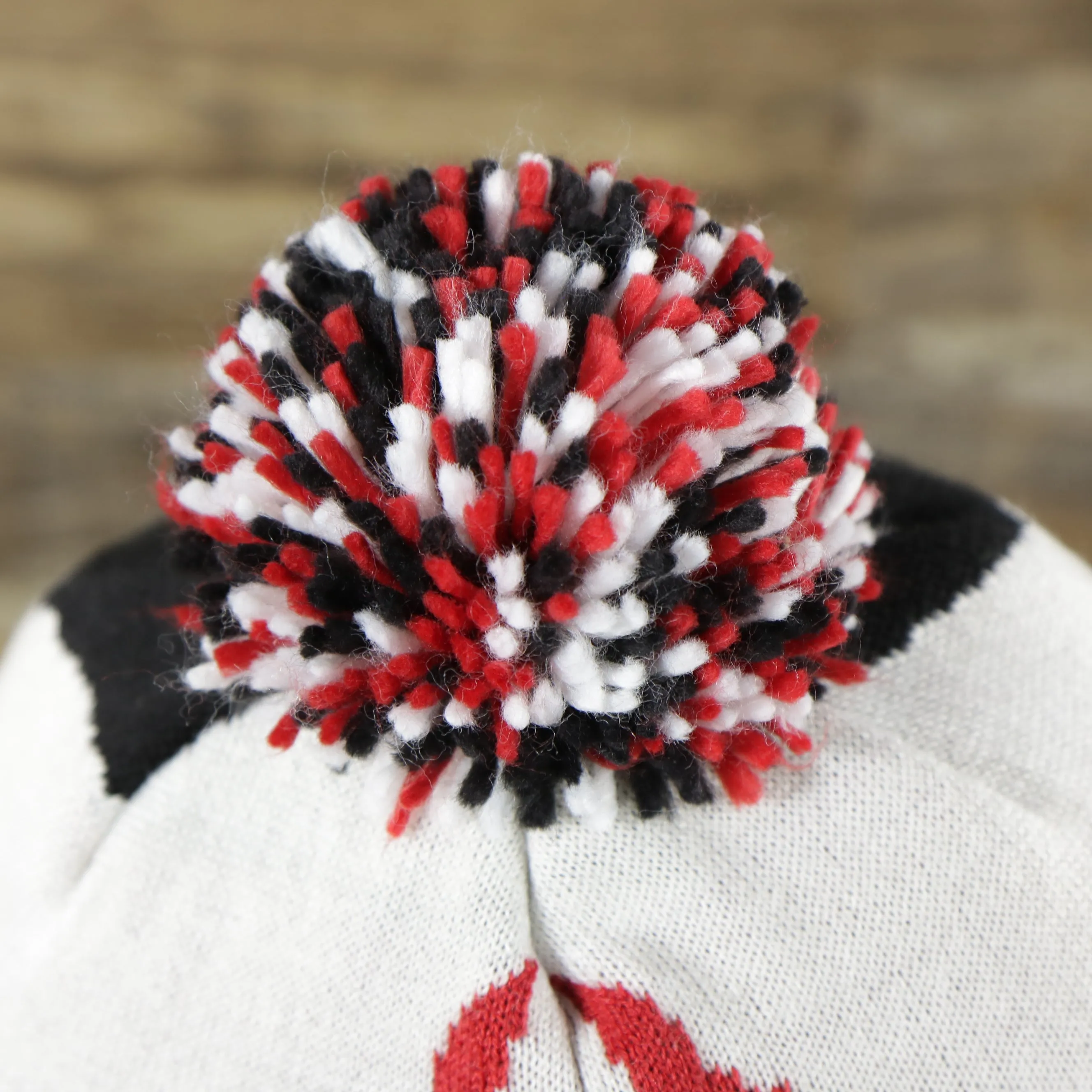 Miami Heat Winter Beanie with Pom Pom - Black, Gray & White Cuffed Beanie