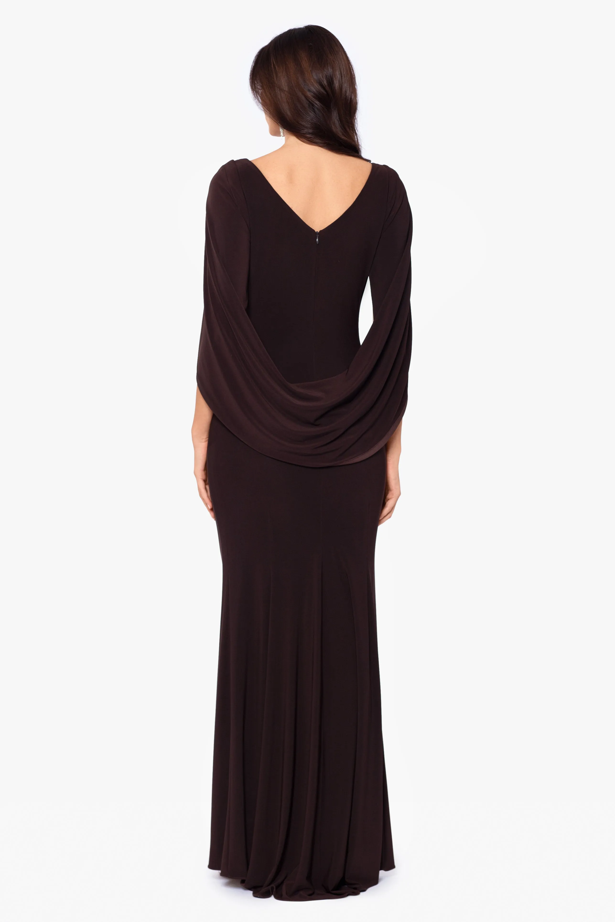 Miriam Long Jersey Draped Back Gown