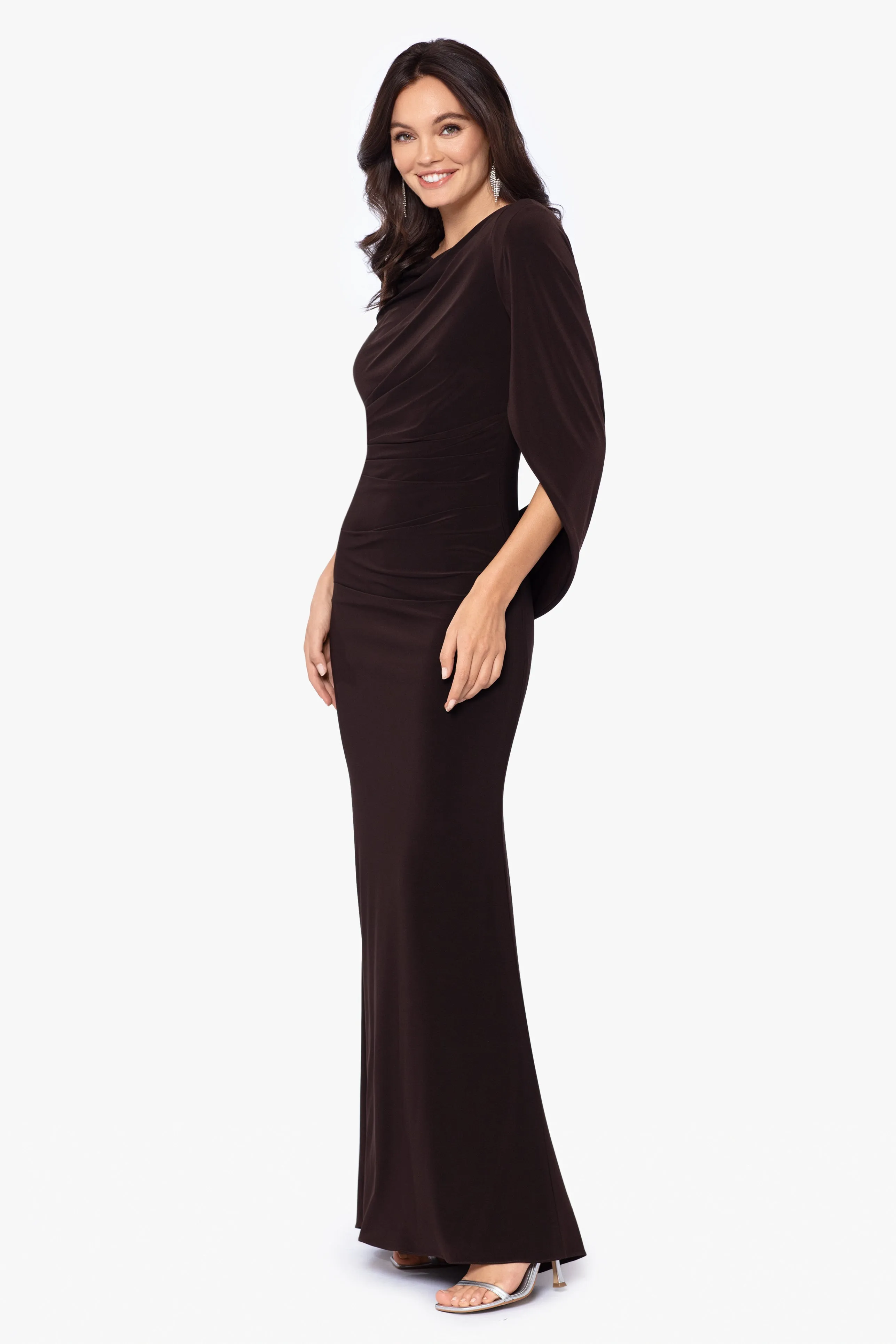 Miriam Long Jersey Draped Back Gown