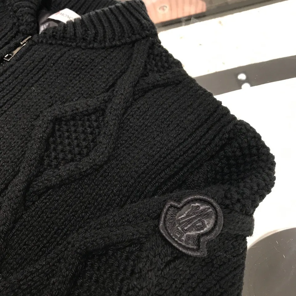 Moncler Padded Wool Cardigan with Zip-Up