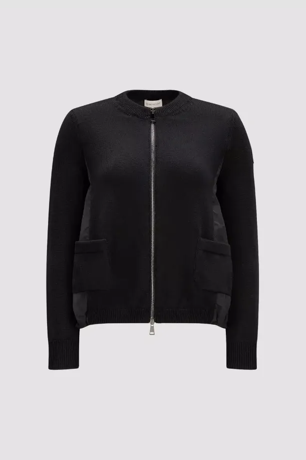 Moncler Wool Taffeta Cardigan