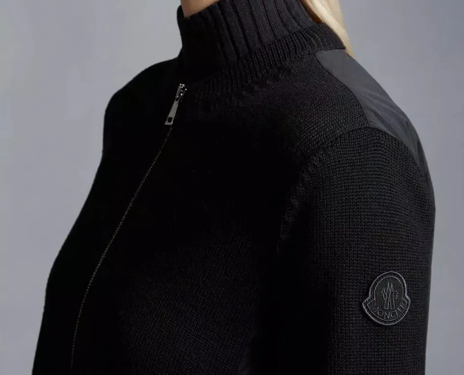 Moncler Wool Taffeta Cardigan