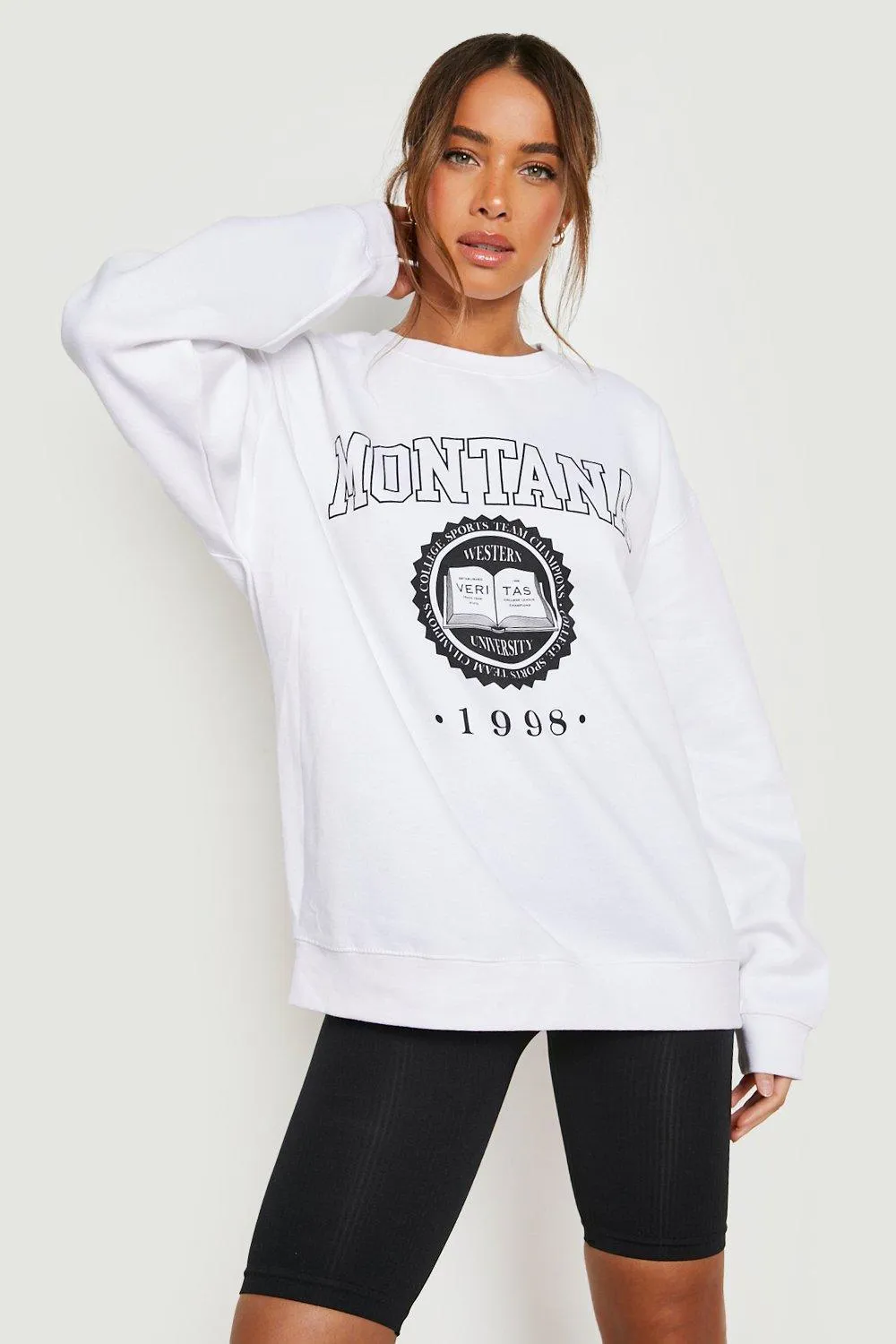 Montana Varsity Printed Oversized Sweater