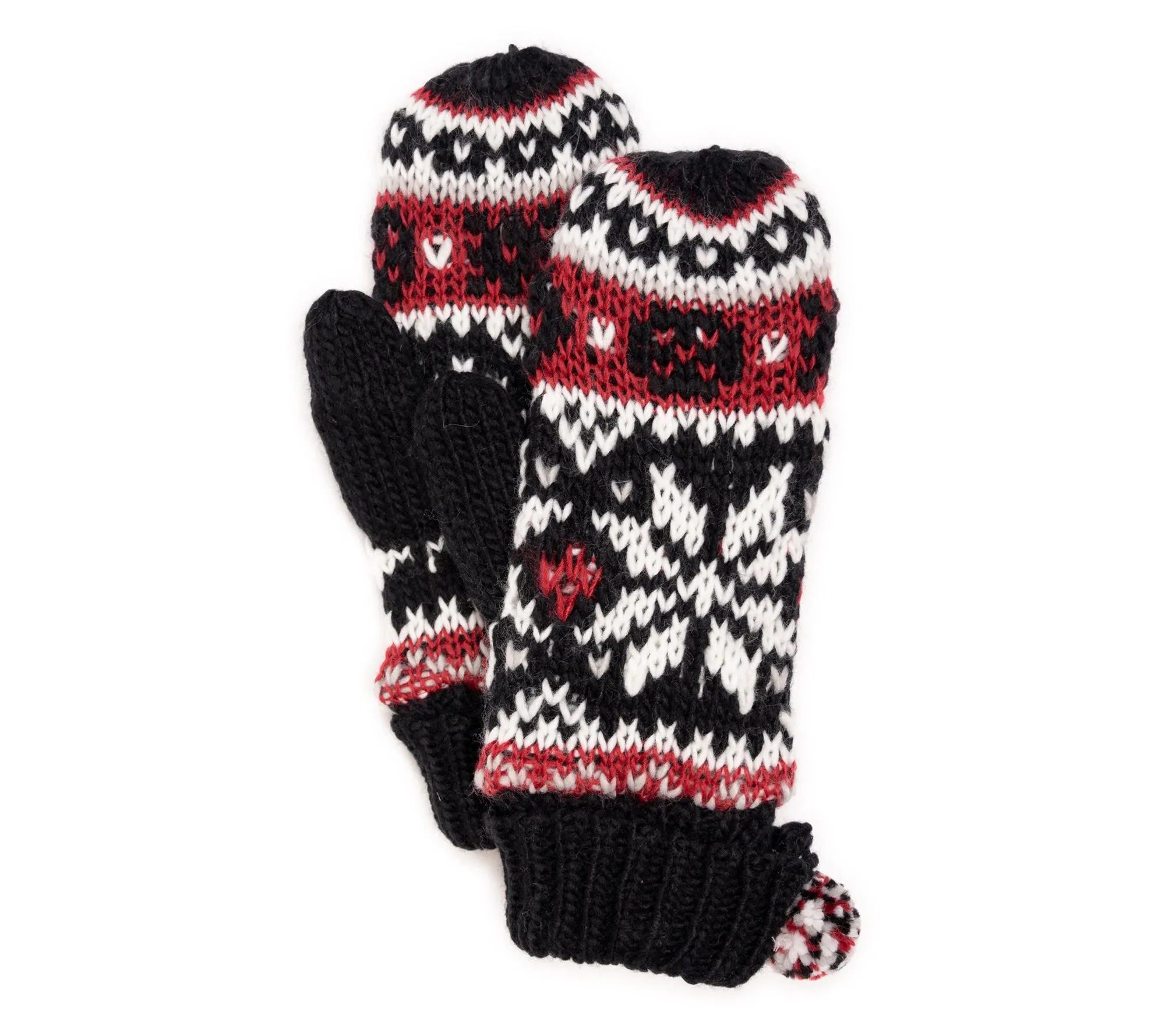 MUK LUKS Women's Fair Isle Knit Mittens