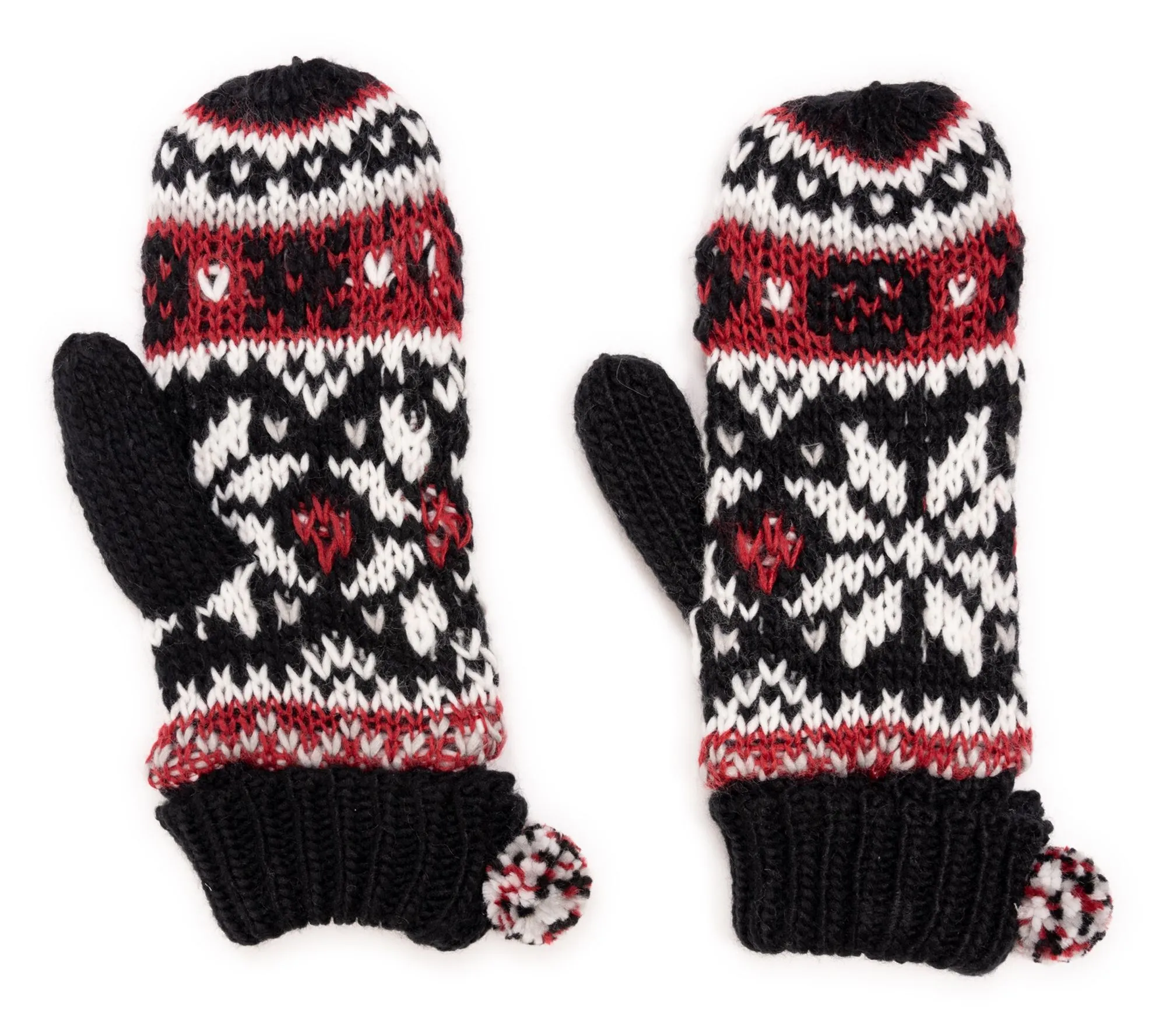 MUK LUKS Women's Fair Isle Knit Mittens