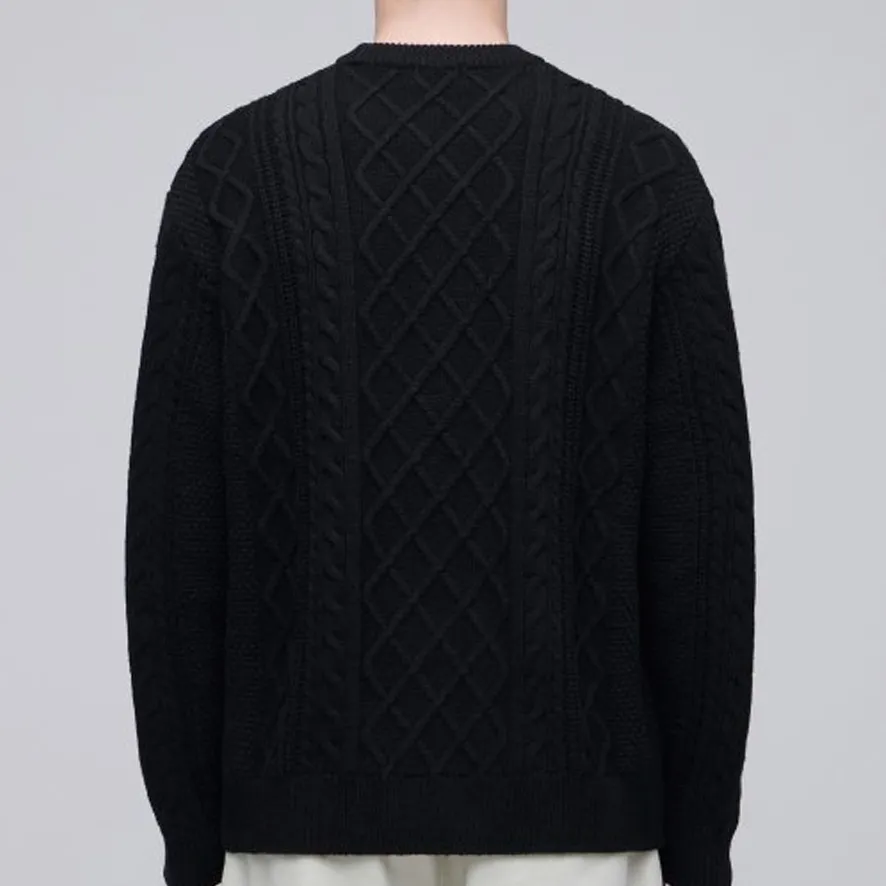 MUSINSA STANDARD | Cable Knit Wool Cashmere Nylon Crew Neck Street Style Shirt