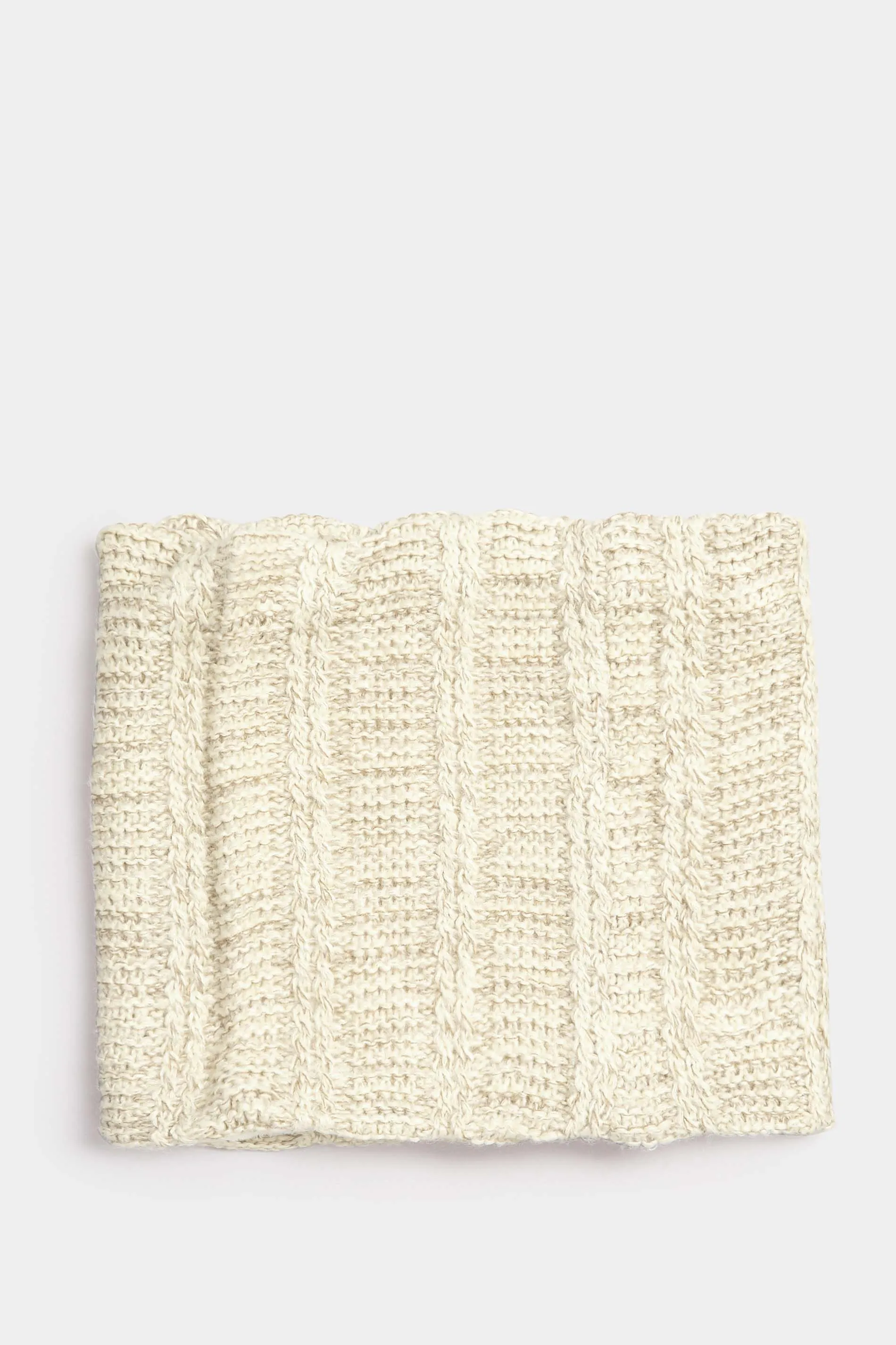 Natural Cream Cable Knit Fur Lined Snood - Best Price, Shop Now!