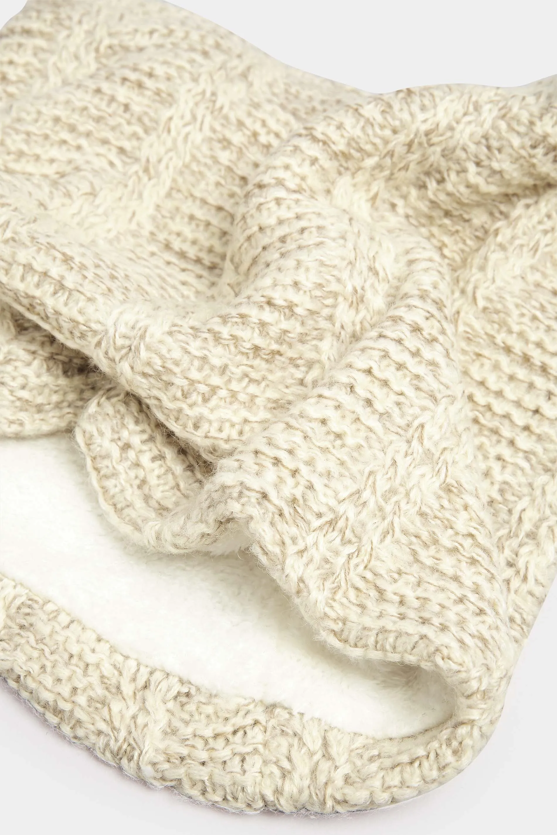 Natural Cream Cable Knit Fur Lined Snood - Best Price, Shop Now!