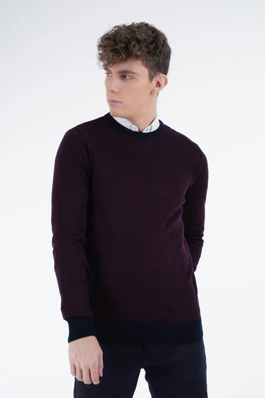 Navy Scale Sweater