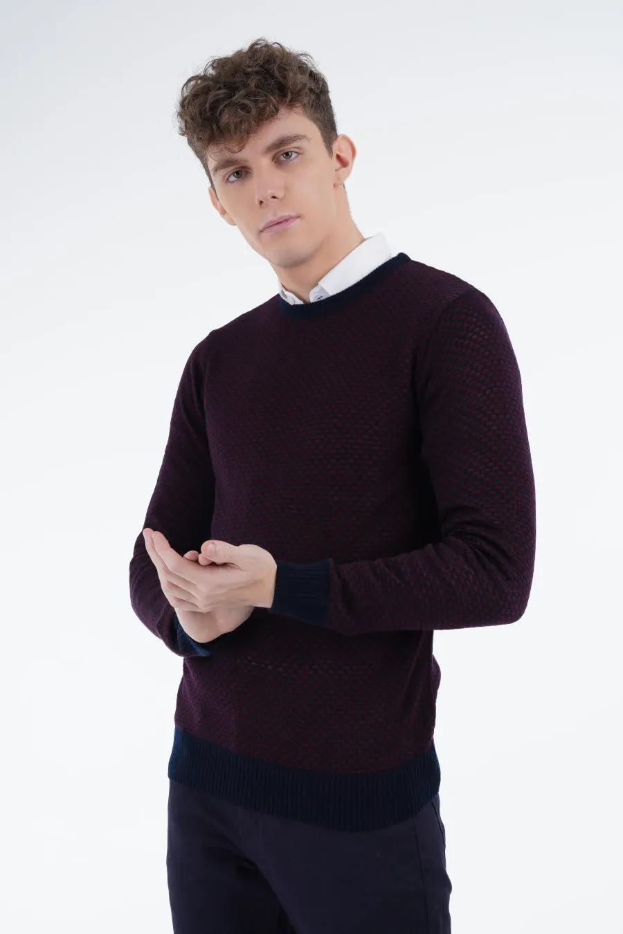 Navy Scale Sweater