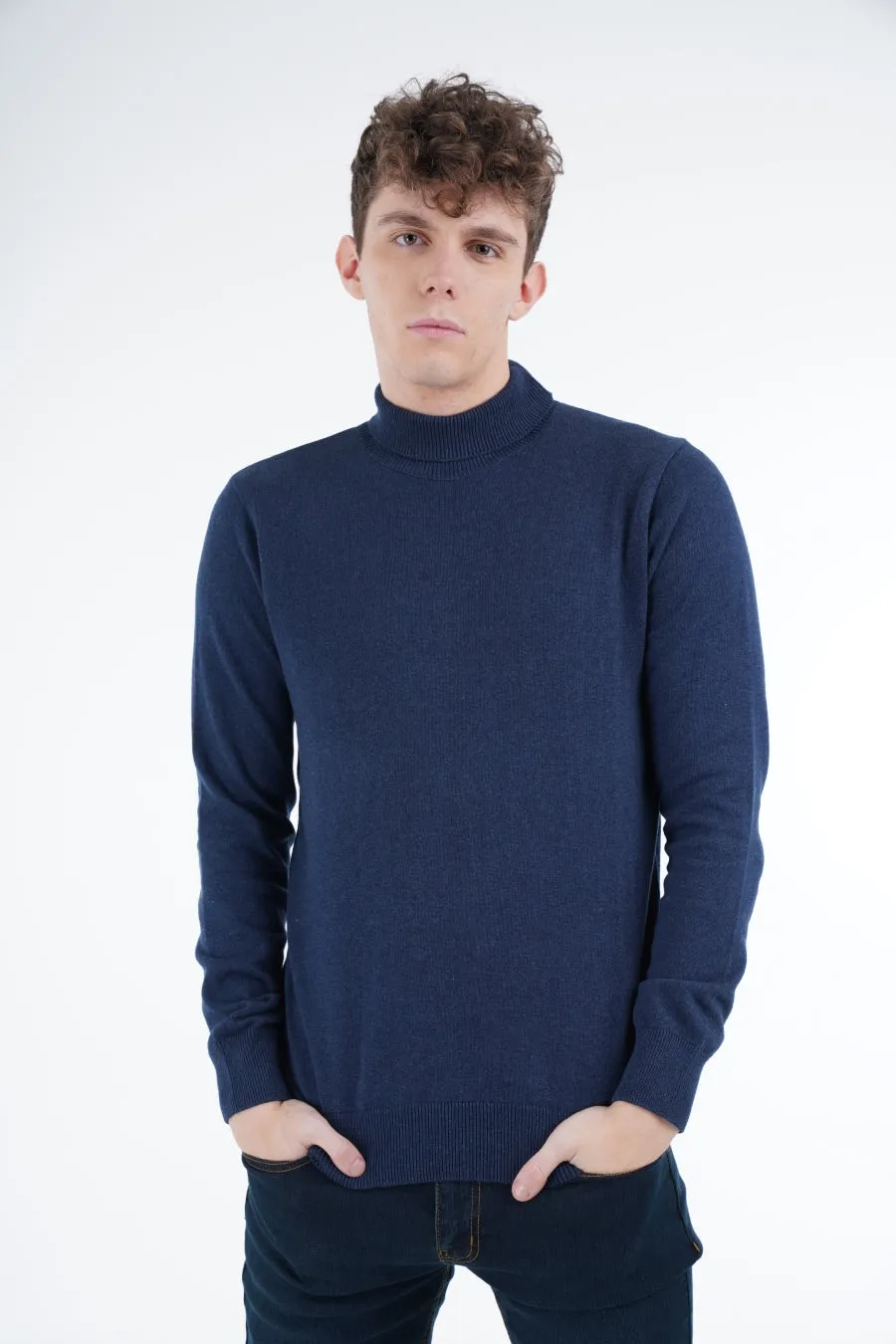 Navy Turtleneck Sweater