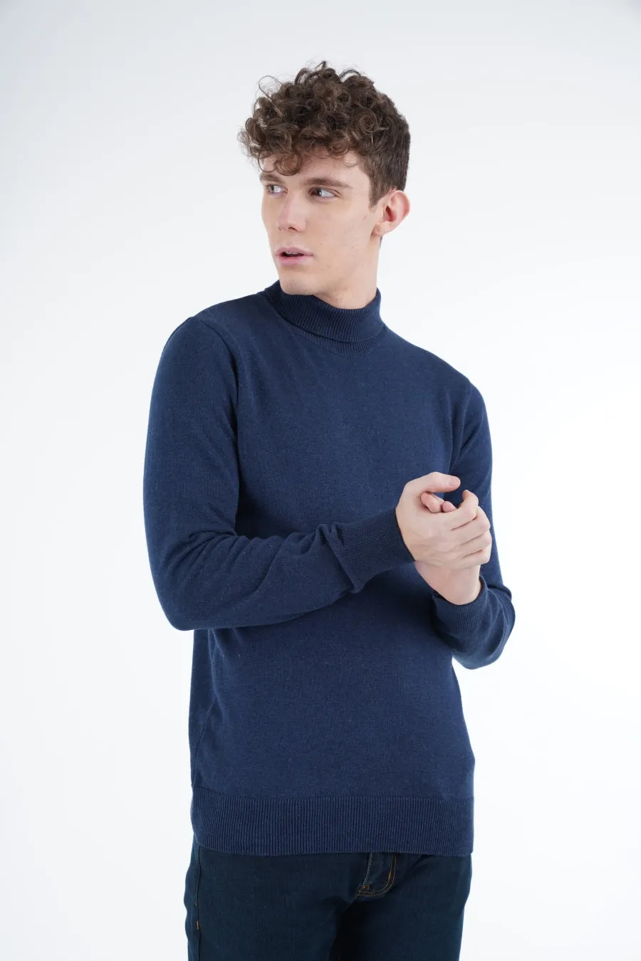 Navy Turtleneck Sweater