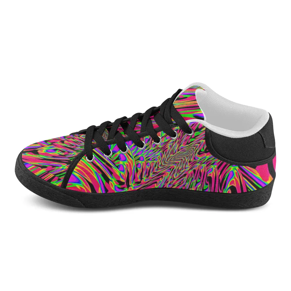 Neon Acid Waves Canvas Chukka Shoes for Men