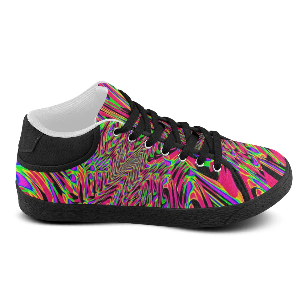 Neon Acid Waves Canvas Chukka Shoes for Men