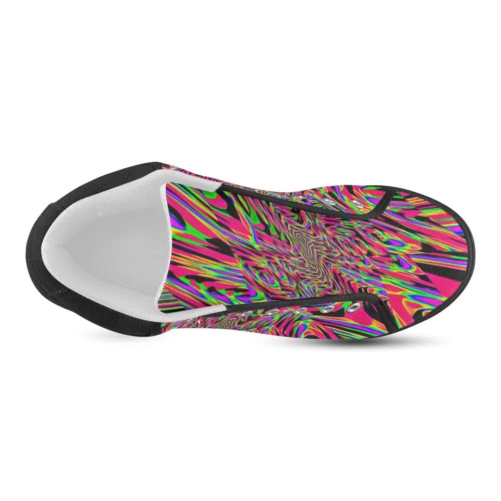 Neon Acid Waves Canvas Chukka Shoes for Men