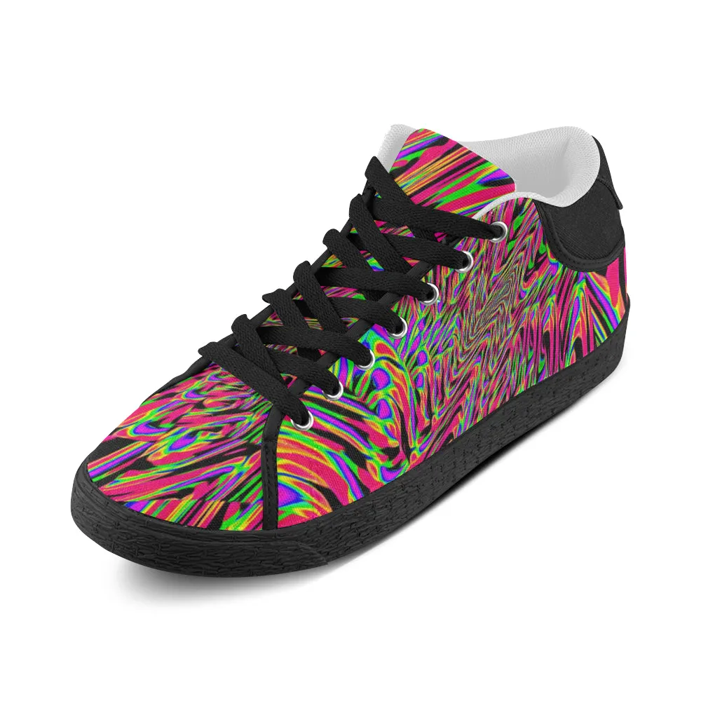 Neon Acid Waves Canvas Chukka Shoes for Men