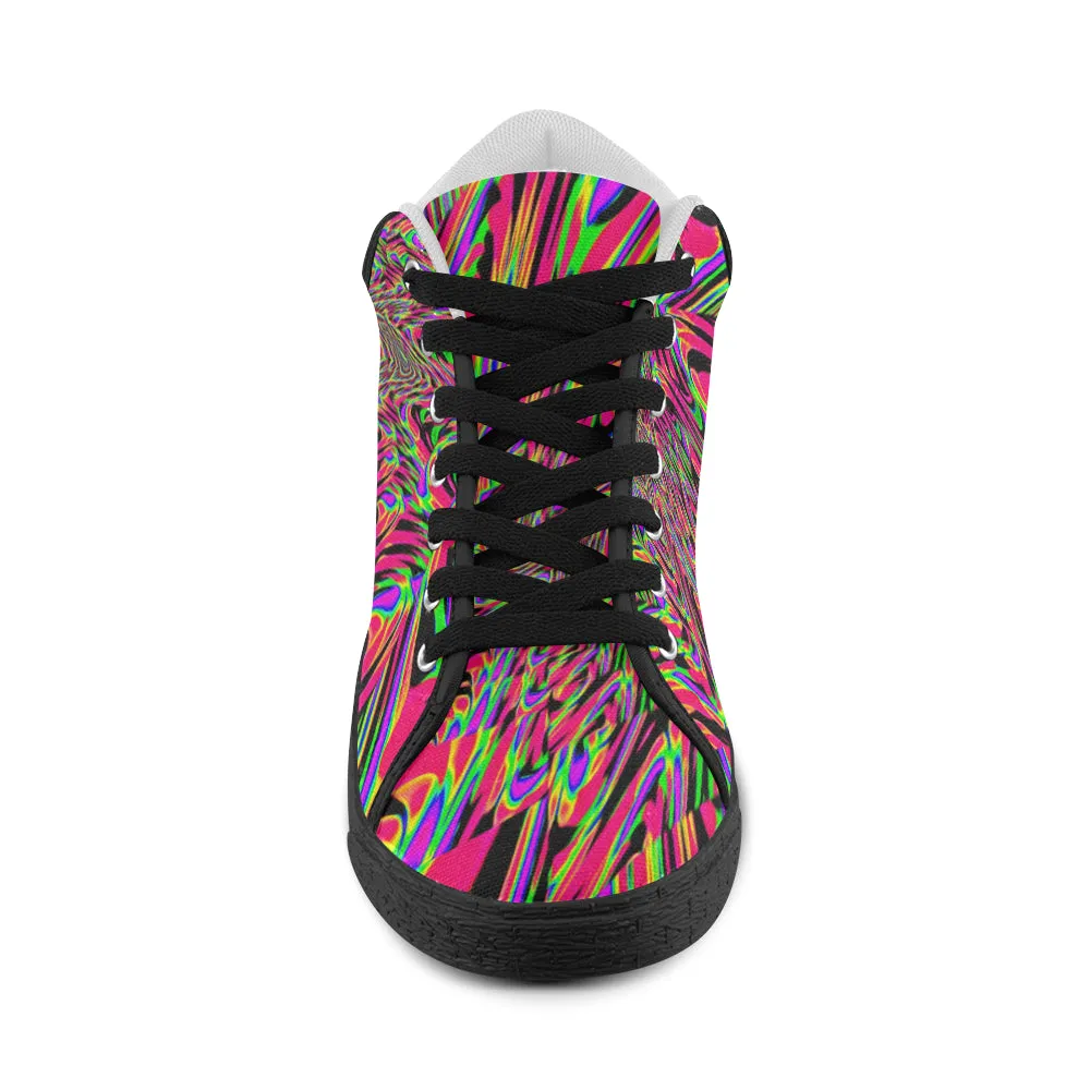 Neon Acid Waves Canvas Chukka Shoes for Men