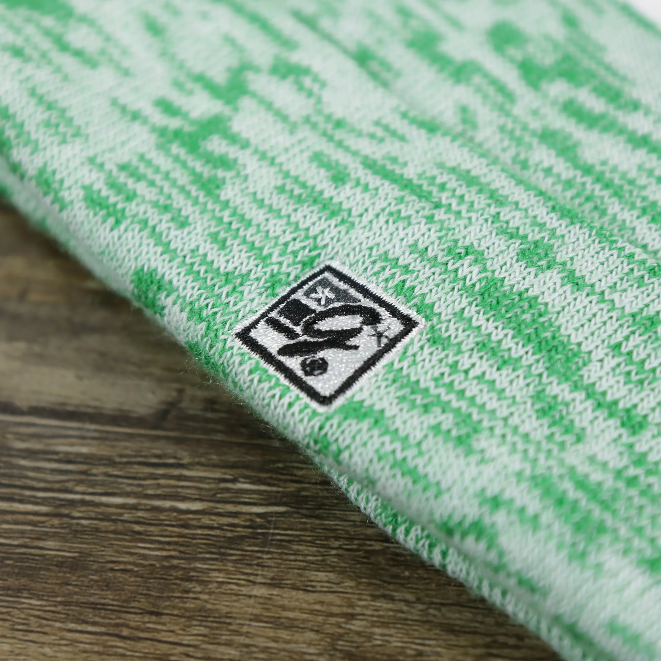 Ocean City Green and White Winter Beanie