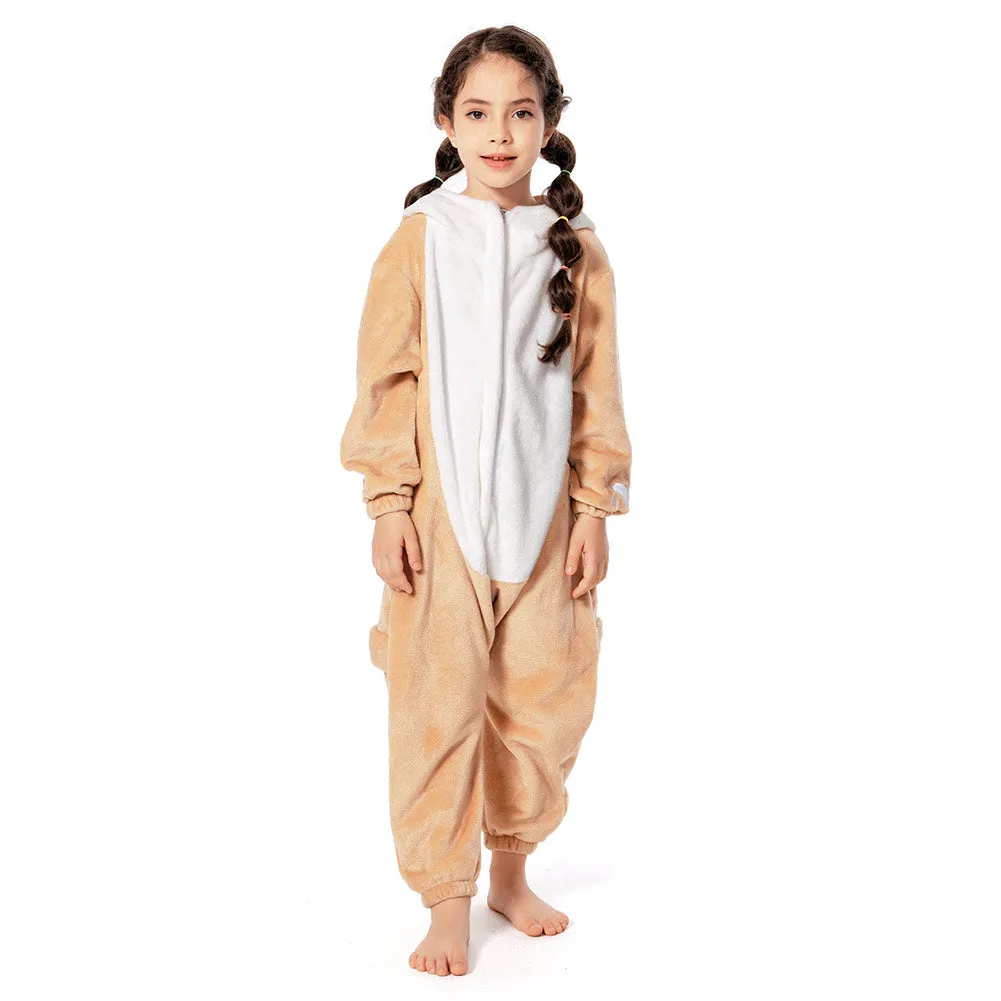 OLAOLA Shiba Dog Dress Up Pajamas - Children's Animal Kids Costume for Winter, Warm and Cute, Cold Protection, Room Wear