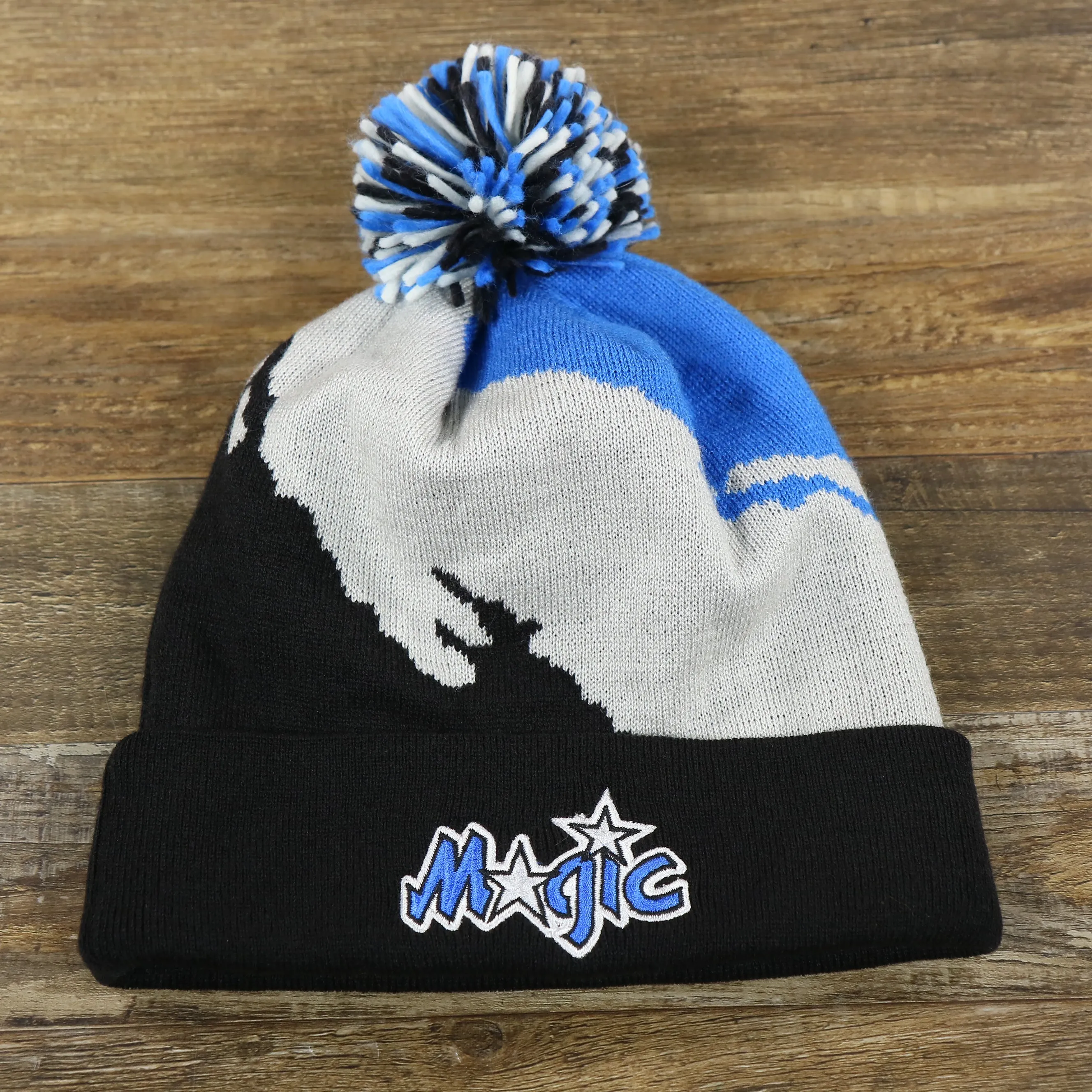 Orlando Magic winter beanie with pom pom - black, gray, and blue