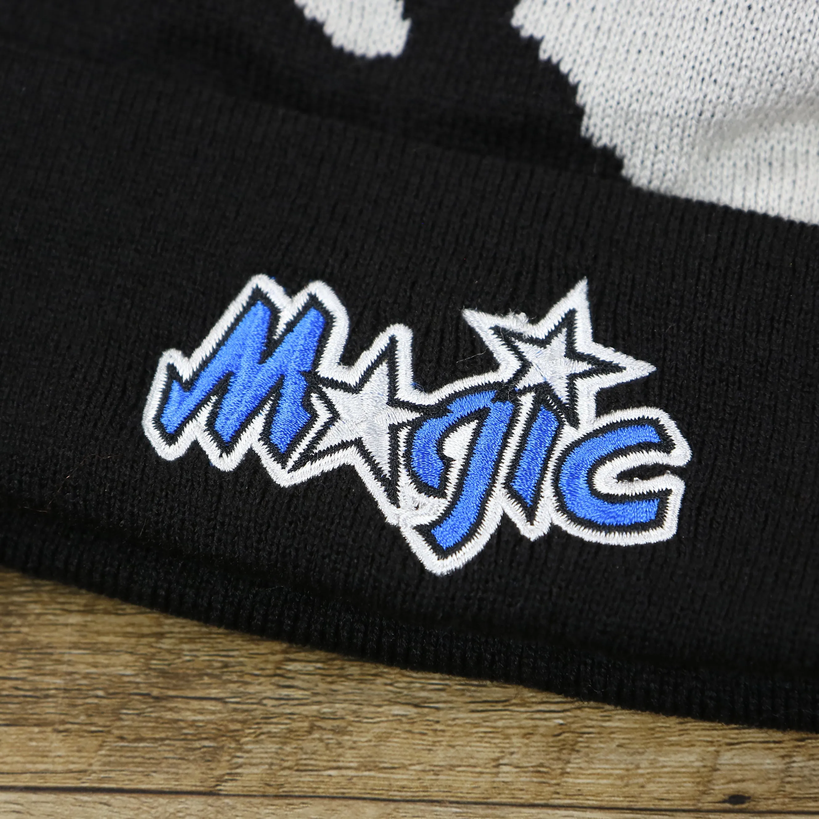 Orlando Magic winter beanie with pom pom - black, gray, and blue