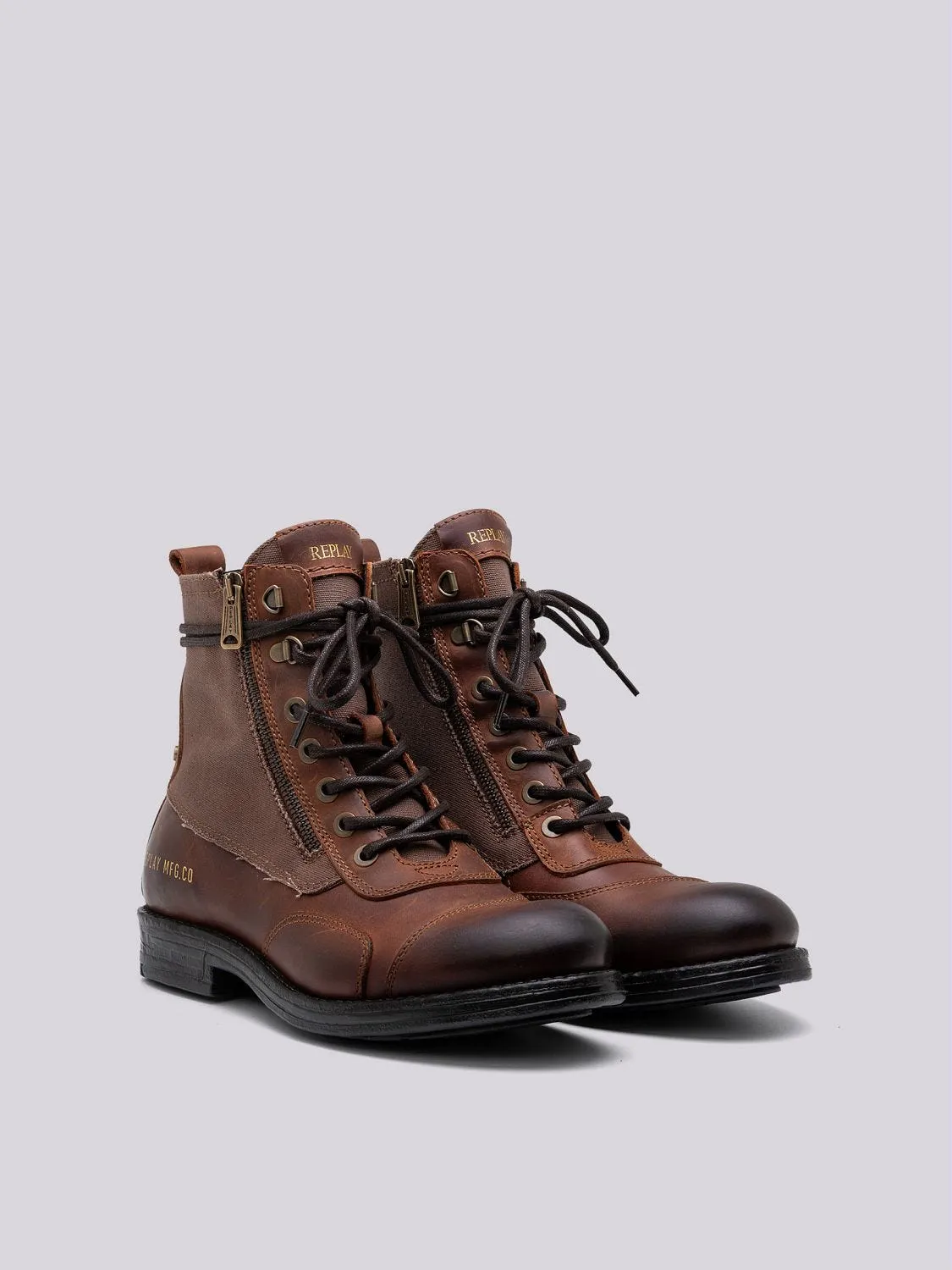 PACK BIKER LACE-UP BOOTS