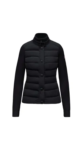 Padded Wool Cardigan - Black: Shop Now