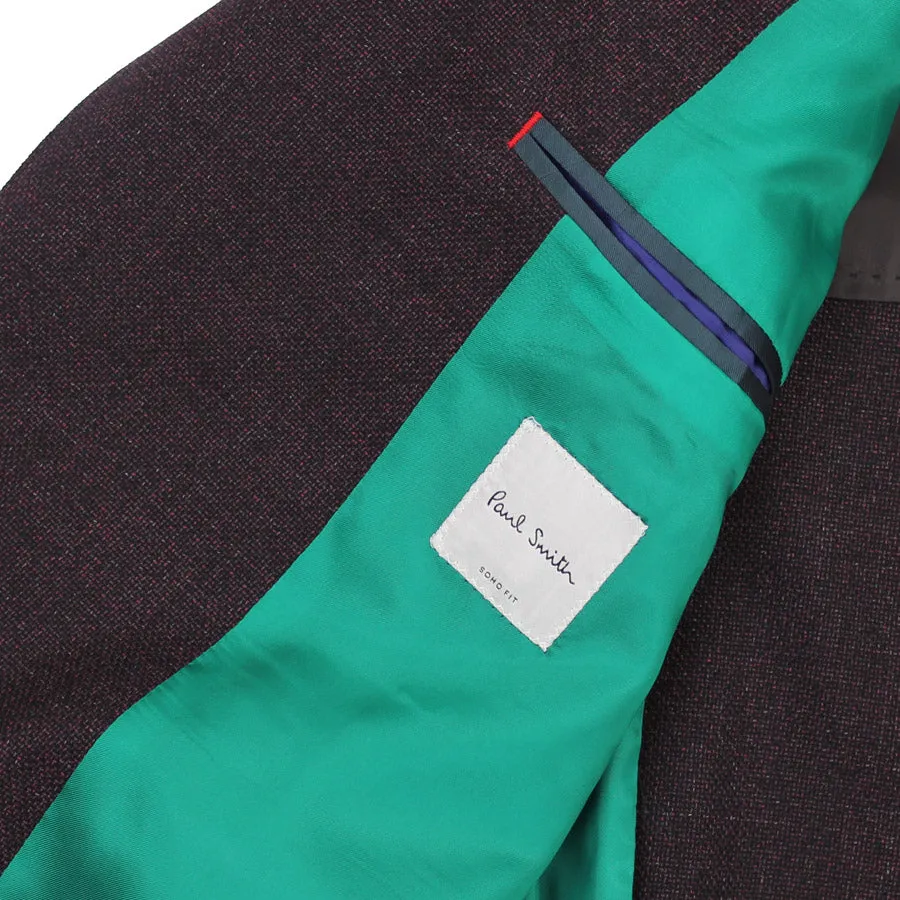 Paul Smith Burgundy Textured Wool Blazer - Soho Fit | Buy now