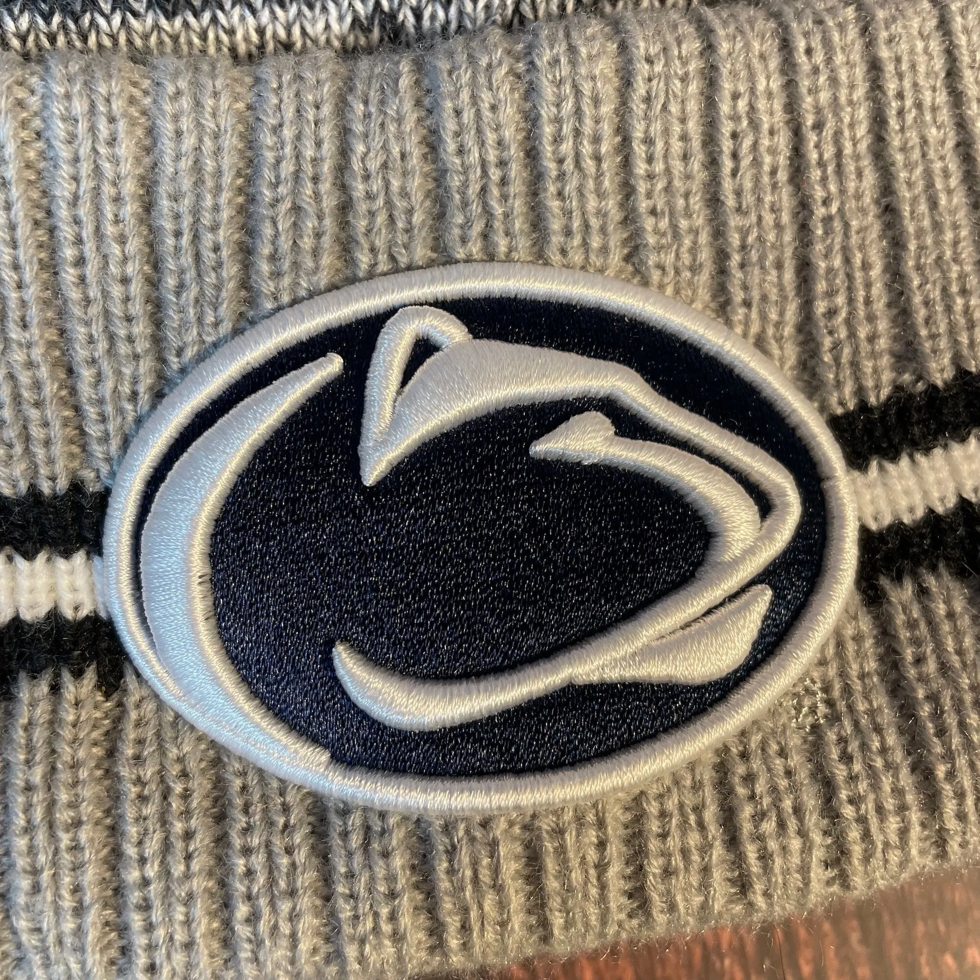 Penn State Nittany Lions Navy Beanie - New Era, Navy/Grey