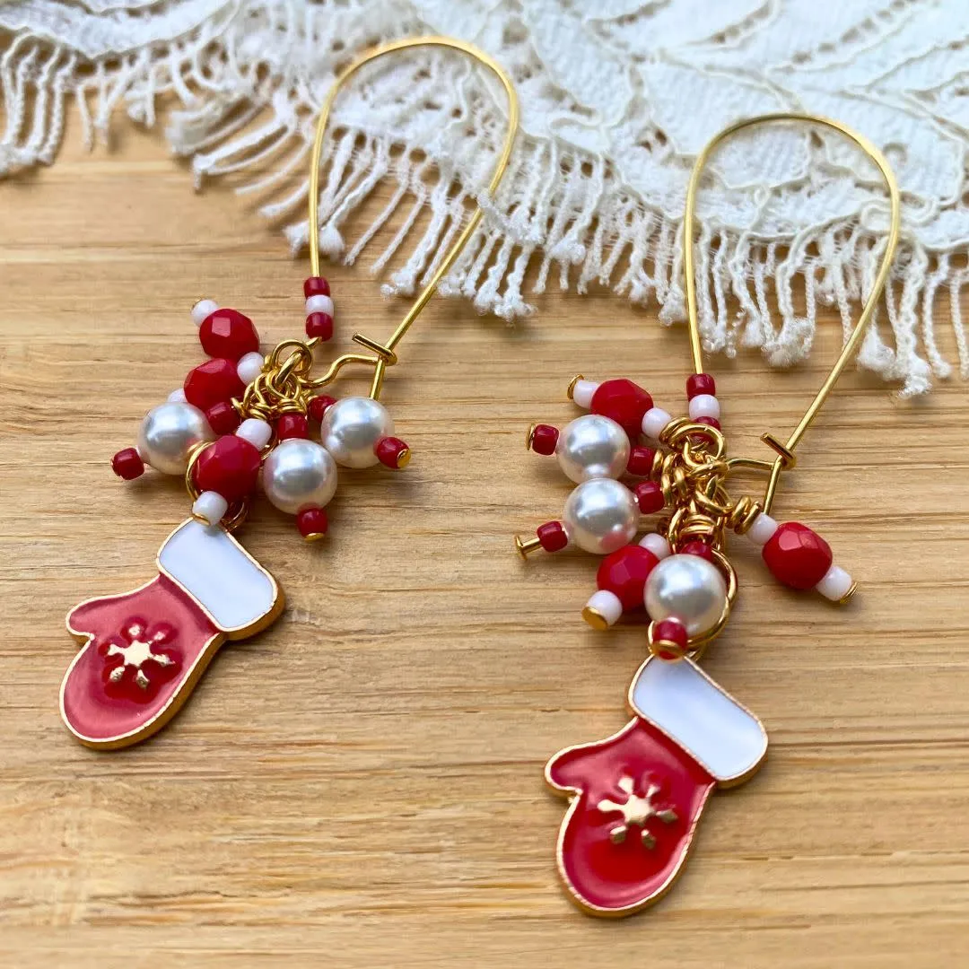 Peppermint Mittens Earrings: Buy Festive Holiday Earrings Online