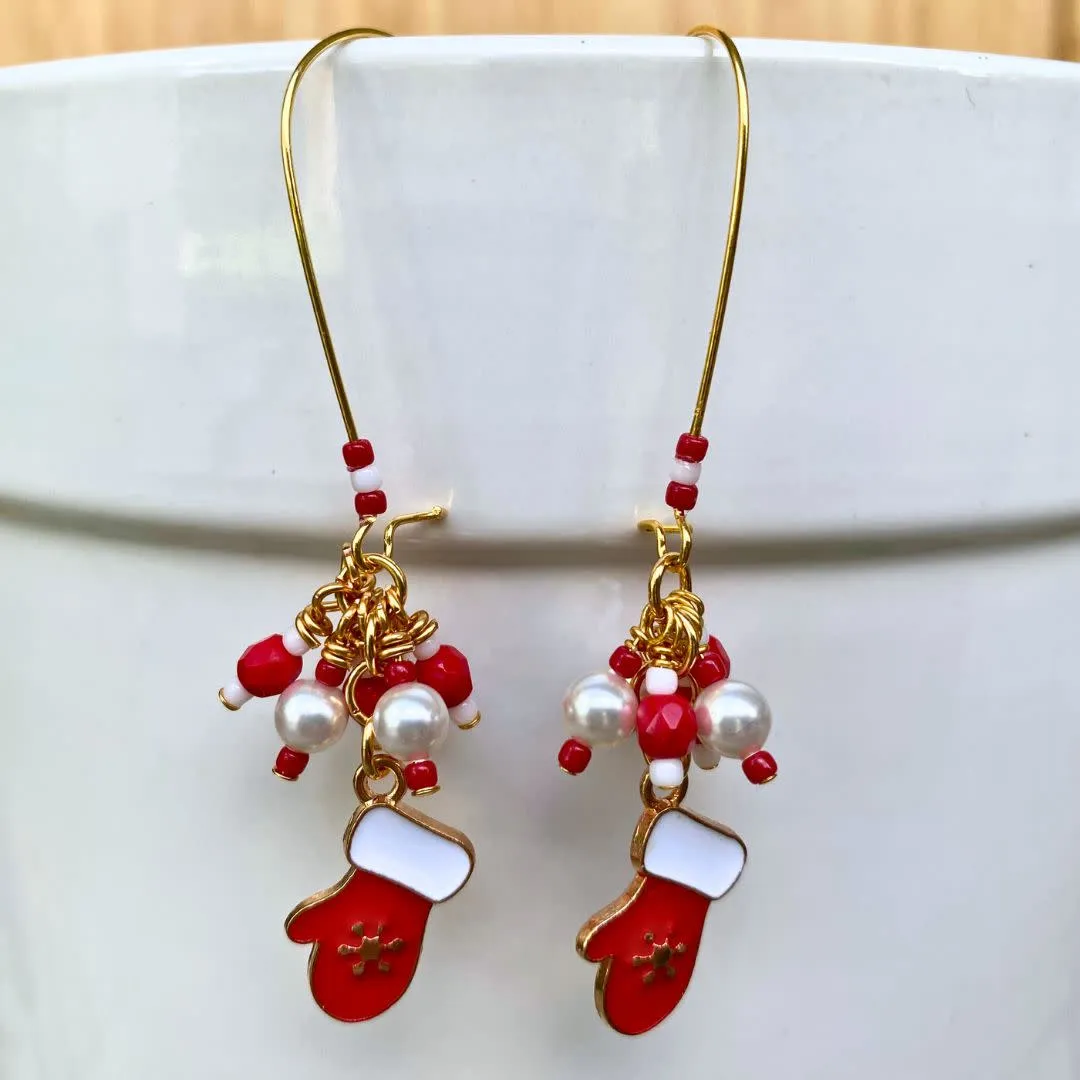 Peppermint Mittens Earrings: Buy Festive Holiday Earrings Online