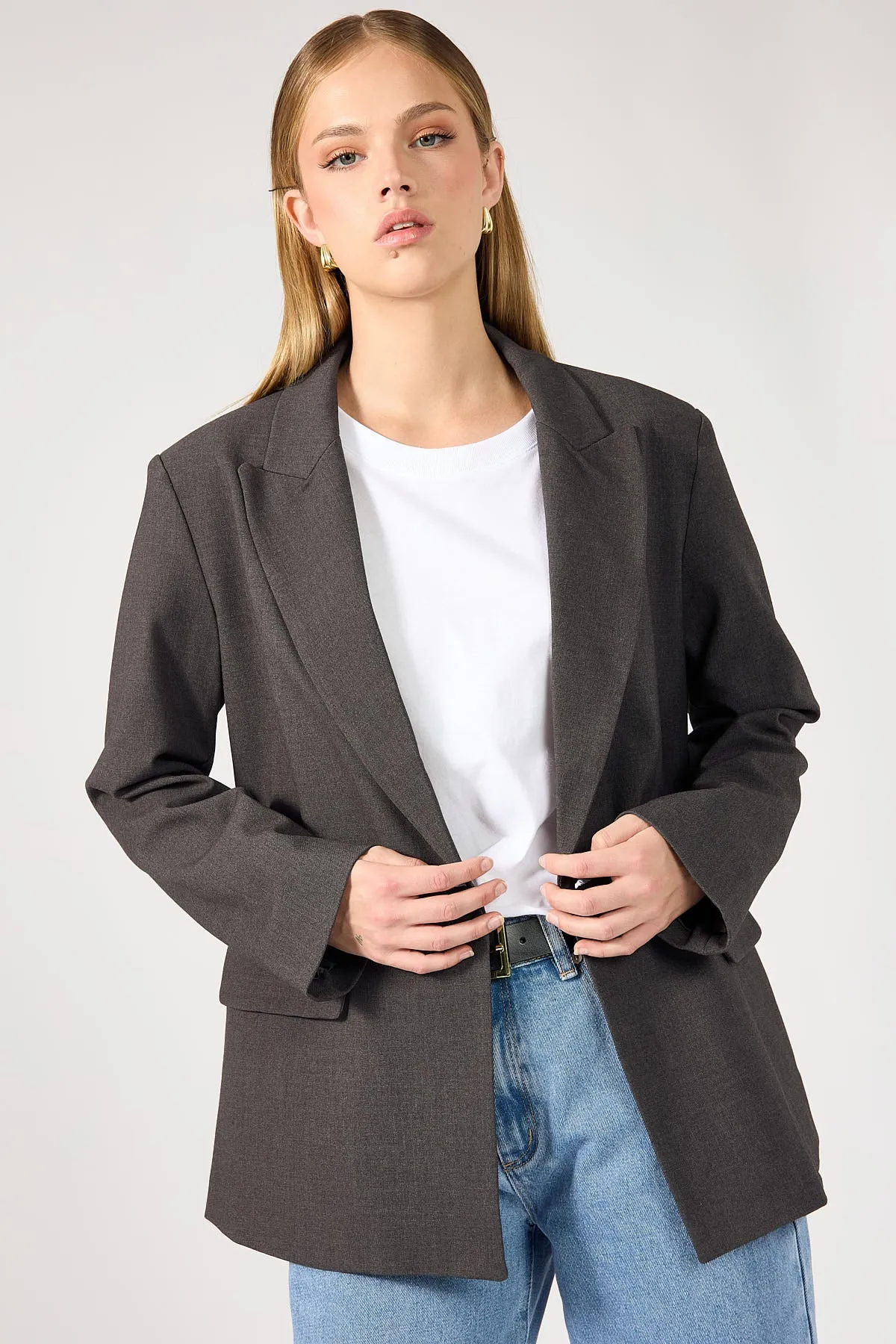 Perfect Stranger Tomo Oversized Blazer Grey