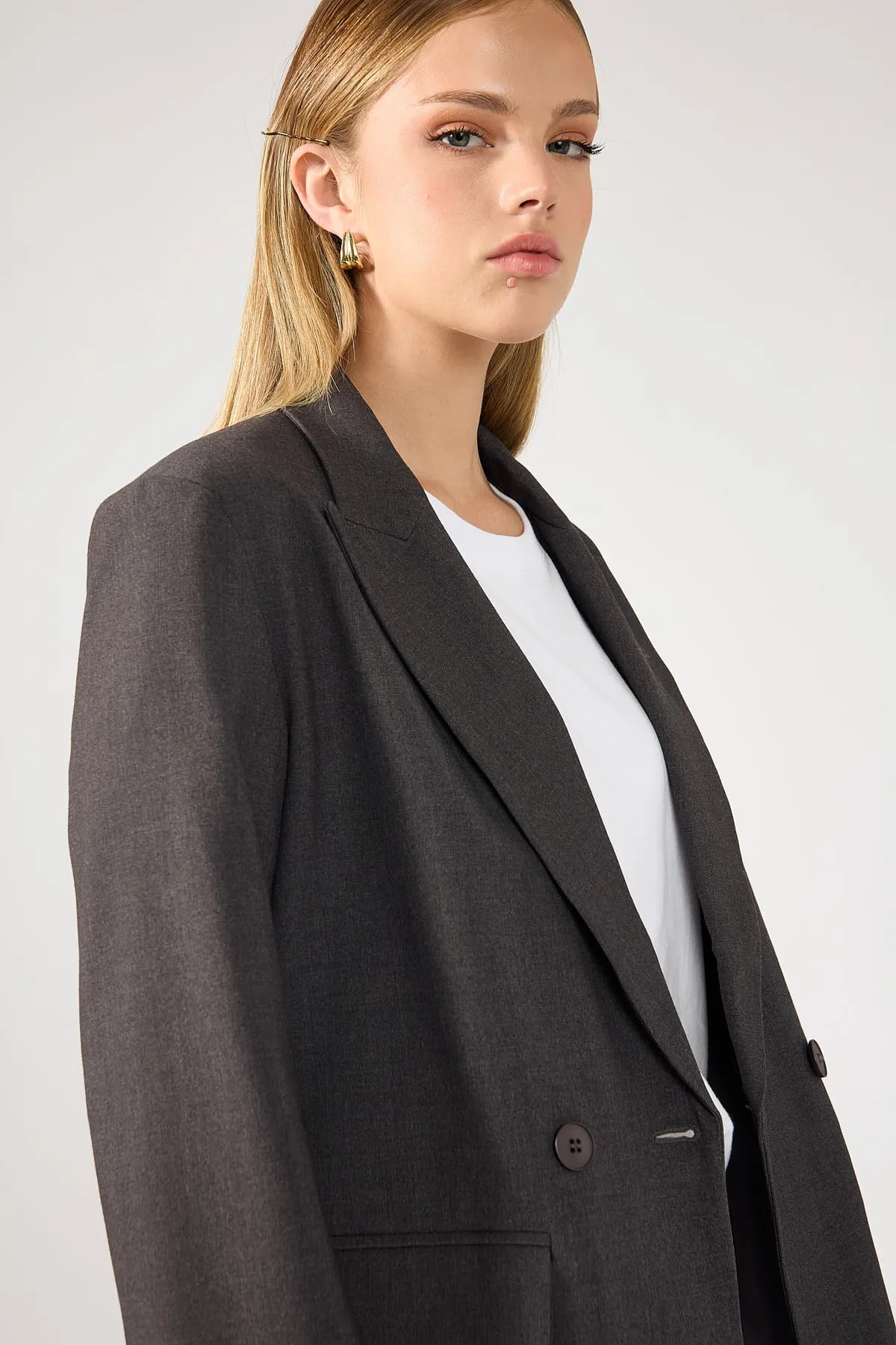 Perfect Stranger Tomo Oversized Blazer Grey