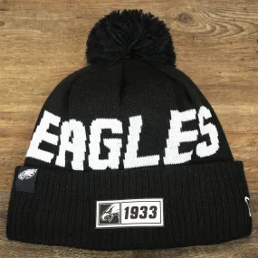 Philadelphia Eagles On Field Winter Pom Pom Beanie | Black and White Beanie