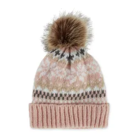 Pink Fair Isle Beanie - Cozy