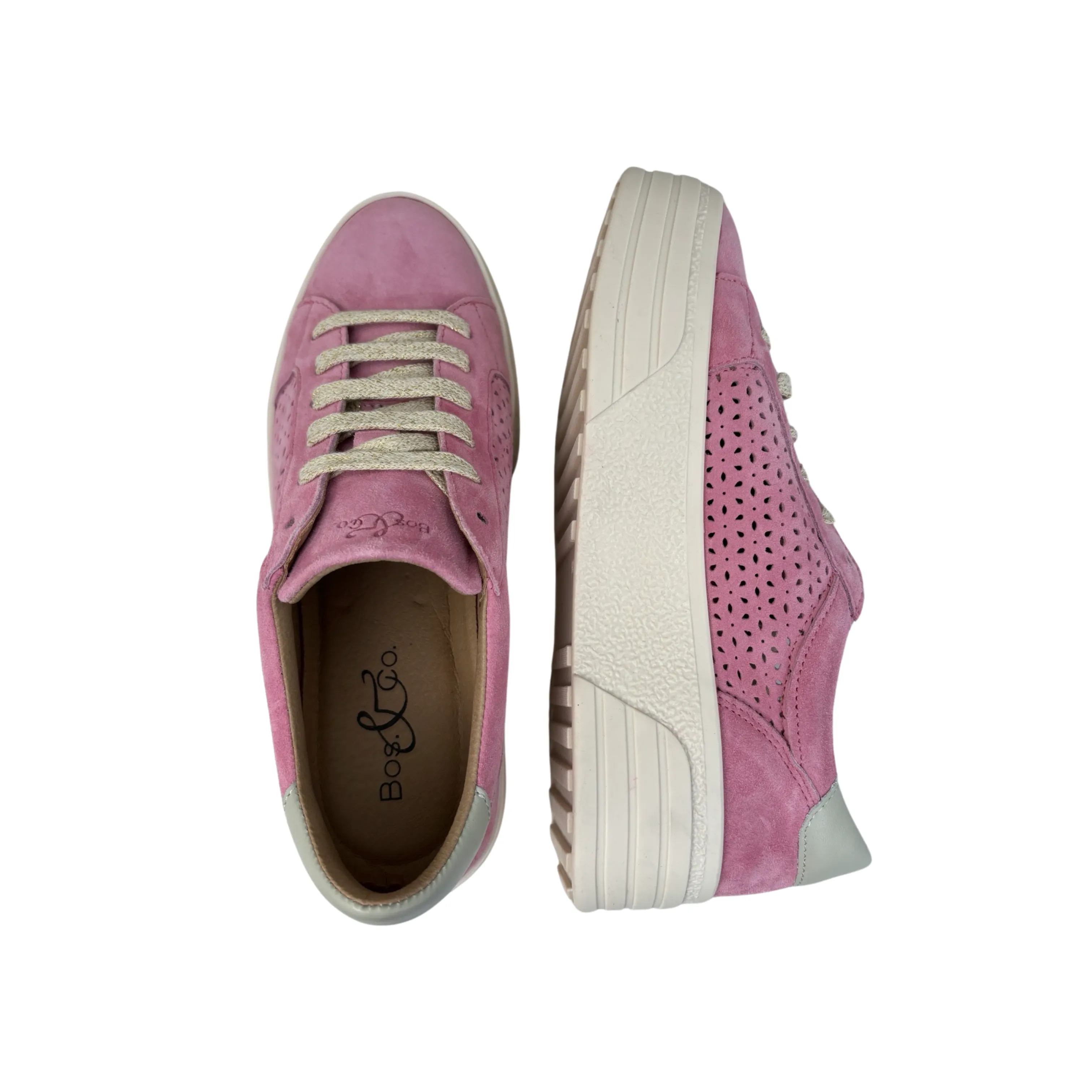 Pink Suede Lace Up Shoes