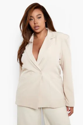 Plus Power Shoulder Oversized Blazer