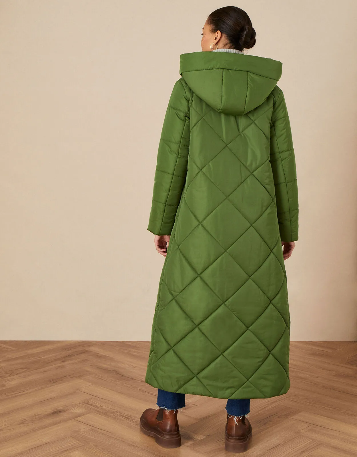 Polly Padded Coat in Recycled Polyester Green