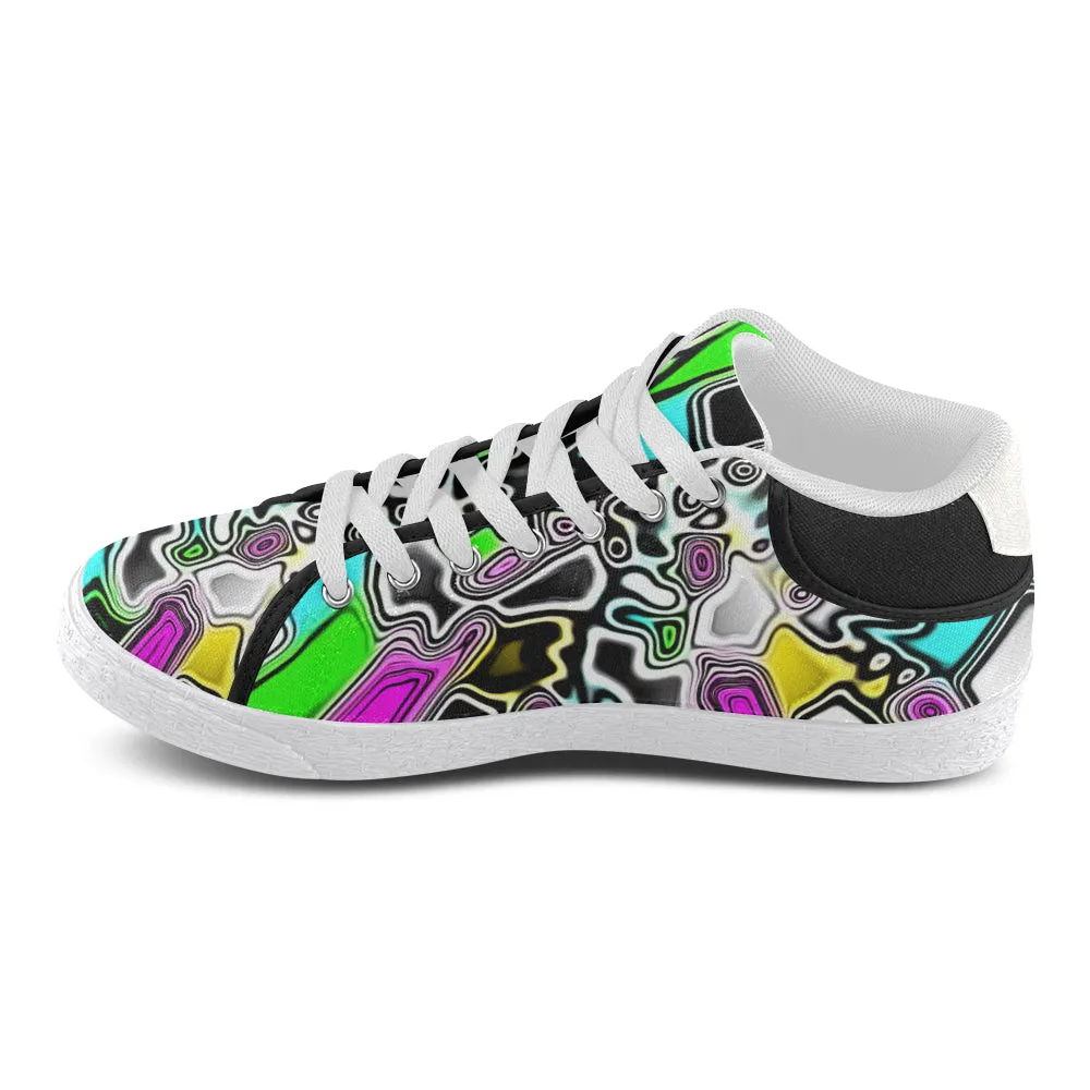 Psychedelic Men's Chukka Sneakers with Paint Drop Design