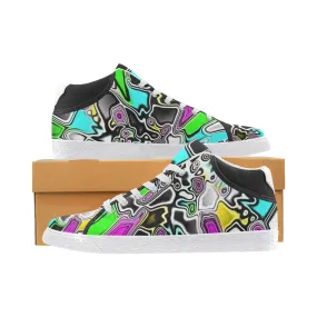 Psychedelic Men's Chukka Sneakers with Paint Drop Design