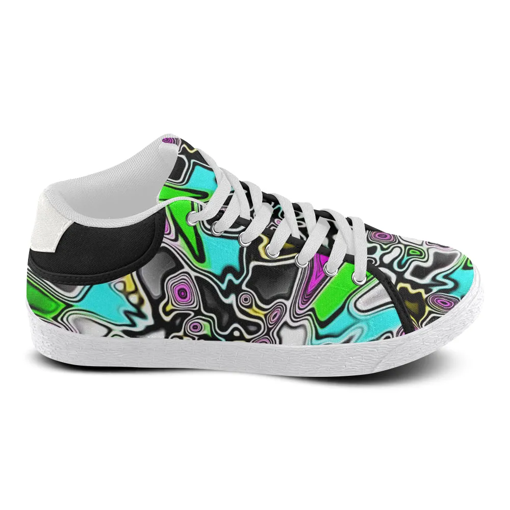 Psychedelic Men's Chukka Sneakers with Paint Drop Design