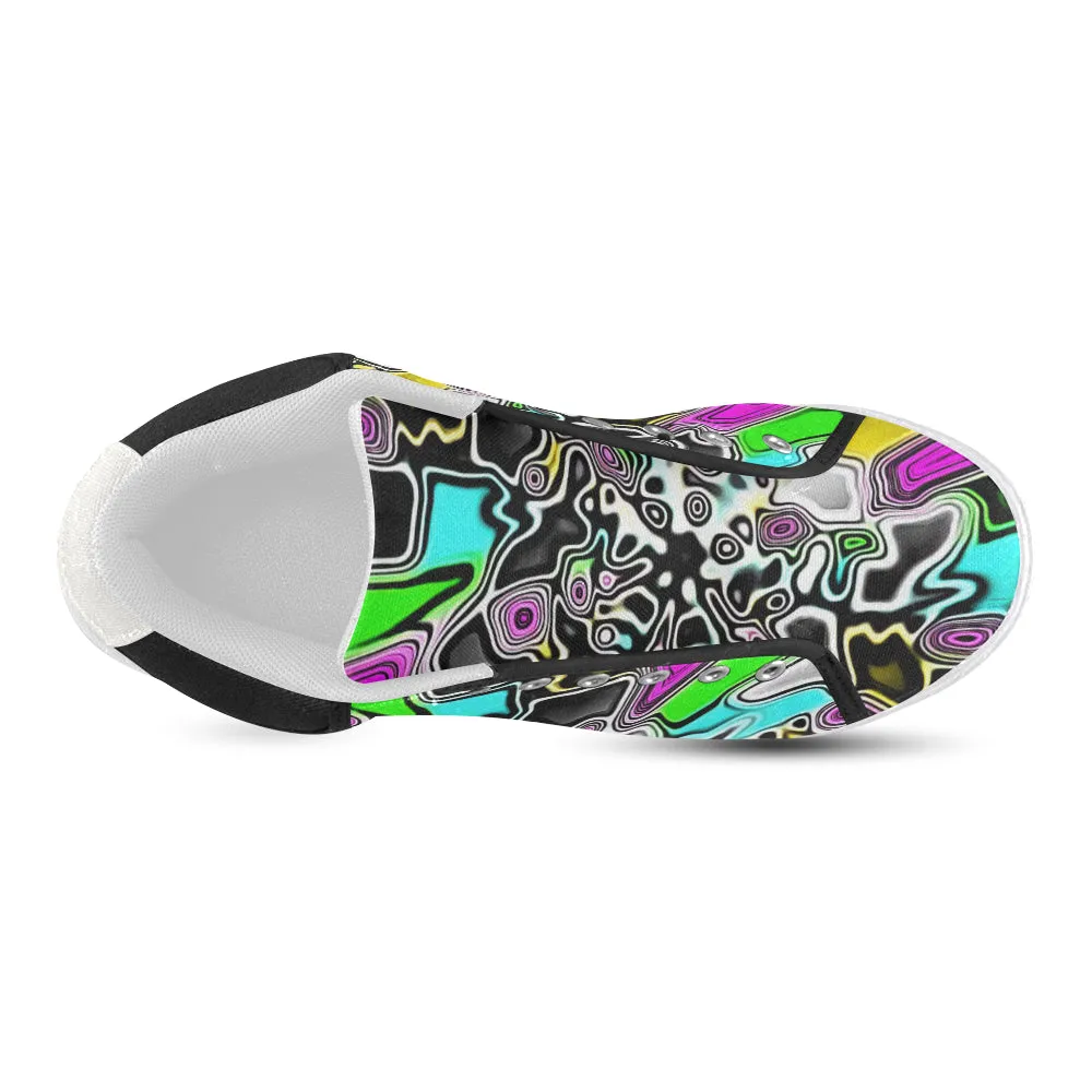 Psychedelic Men's Chukka Sneakers with Paint Drop Design