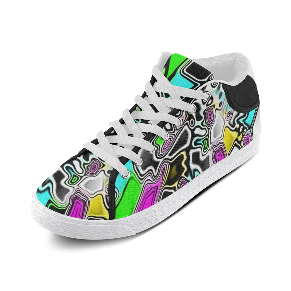 Psychedelic Men's Chukka Sneakers with Paint Drop Design